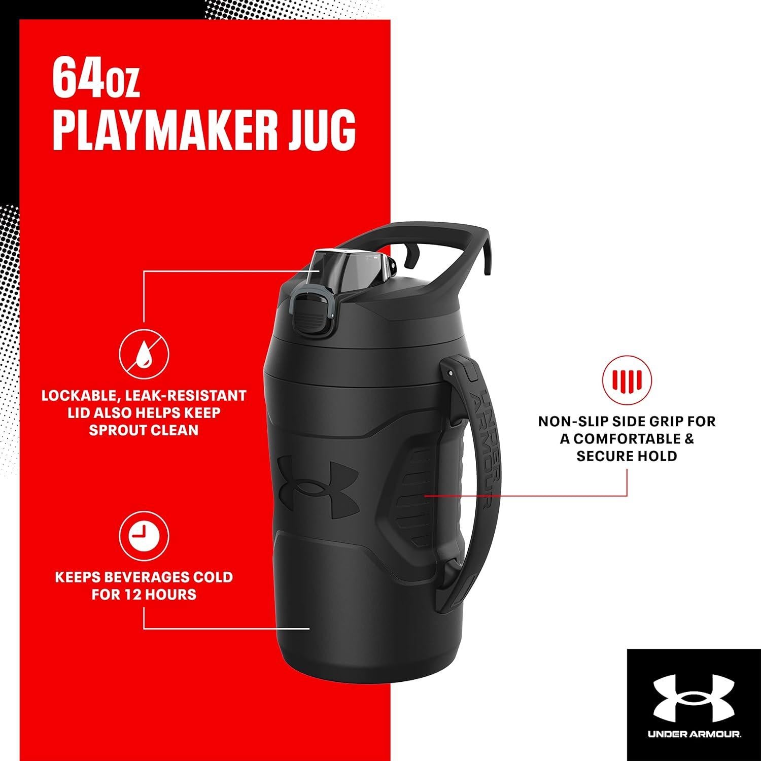 Botella de Agua Aislada Under Armour 64oz con Asa y Gancho