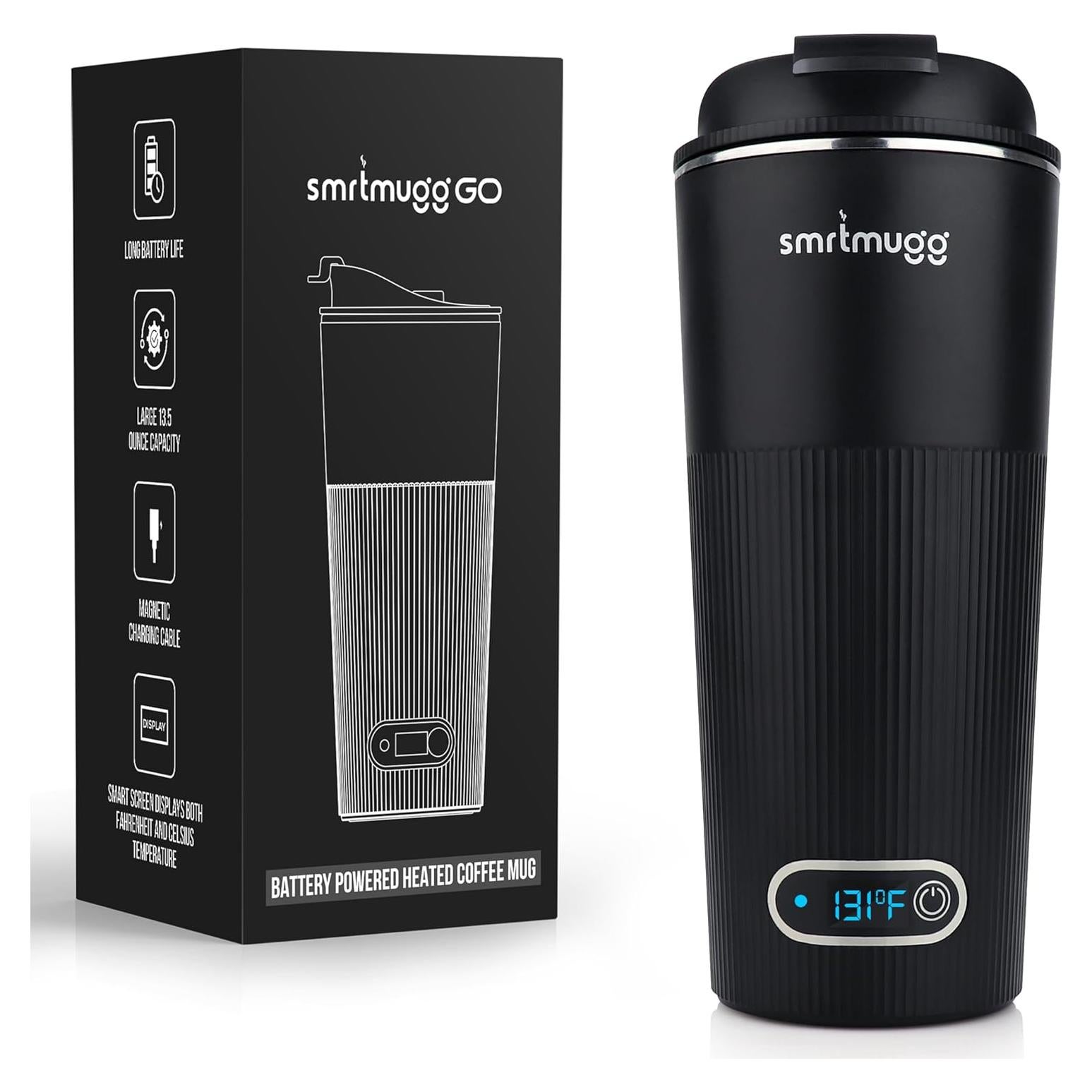 Taza de Café Calentada SmrtMugg Go v2 380 ml Negra
