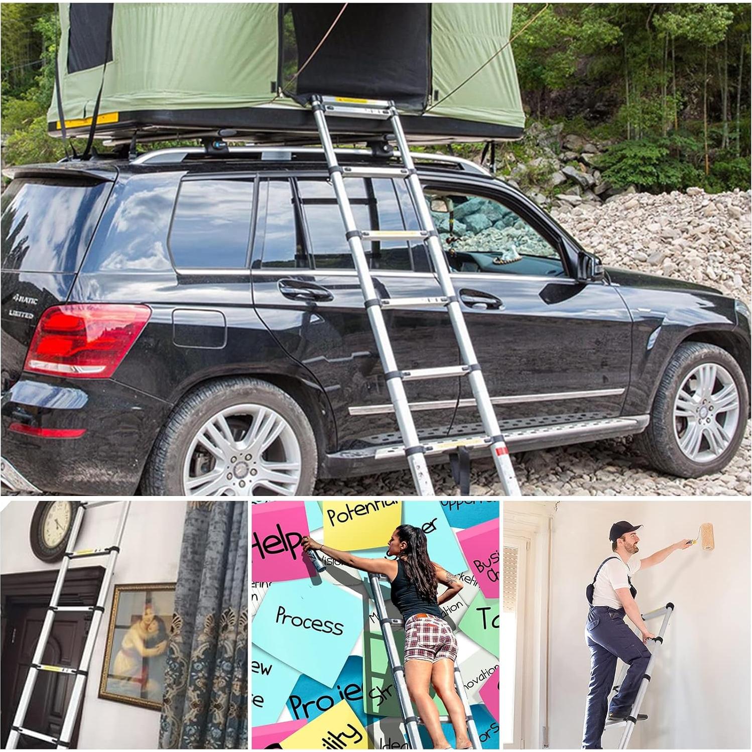 Escalera Telescópica MGENLONG 2 m Plegable Ligera 150 kg