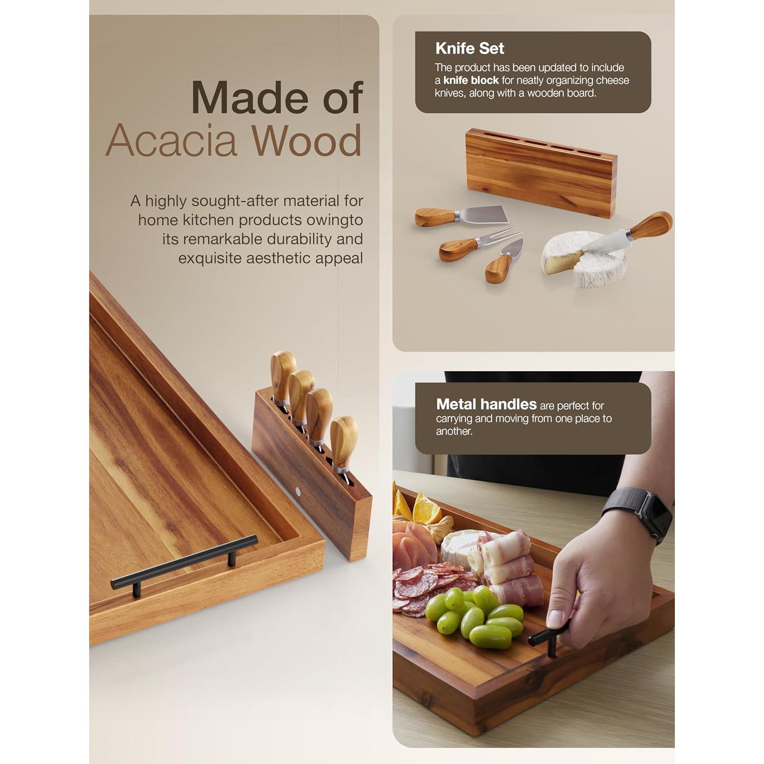 Tabla de Charcutería Grande Tidita 61x30.5cm Madera Acacia