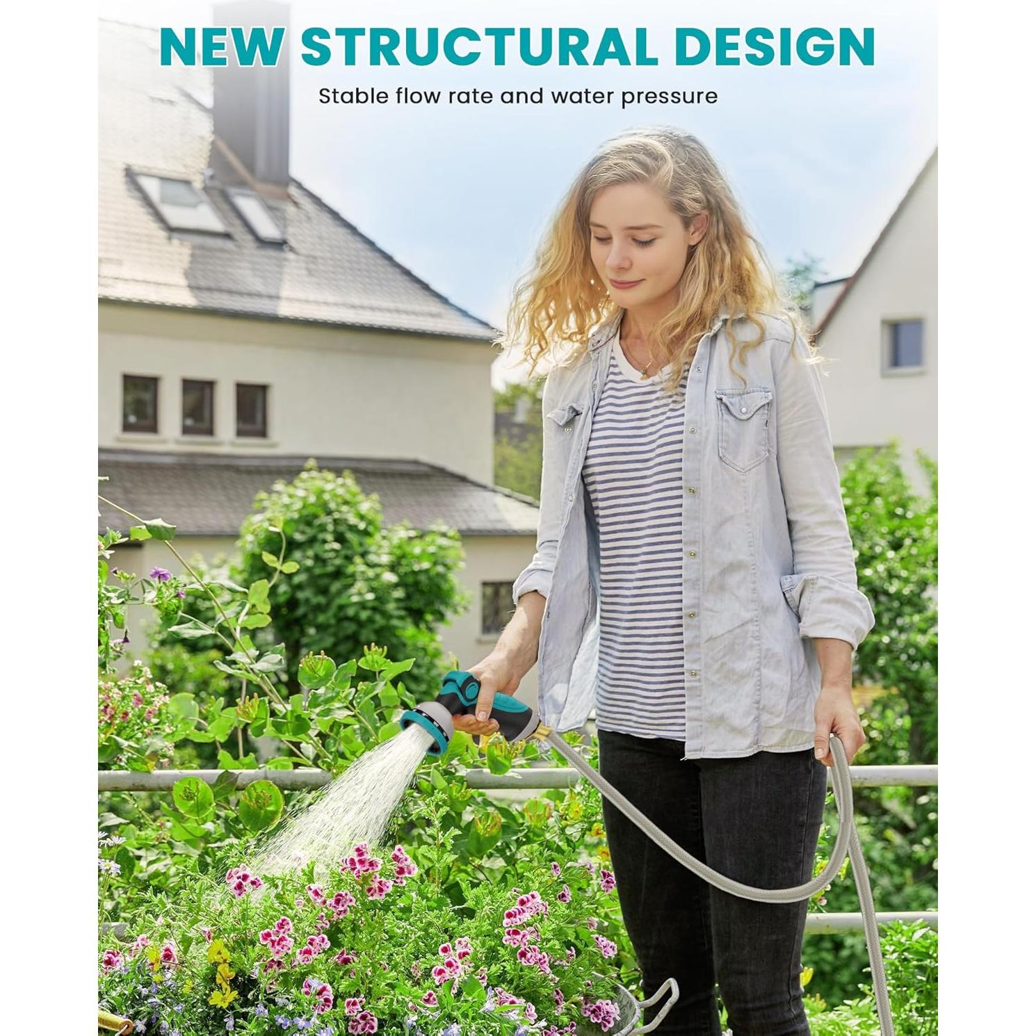 Carrete de Manguera de Jardín KUPAKY 10m Retráctil Gris