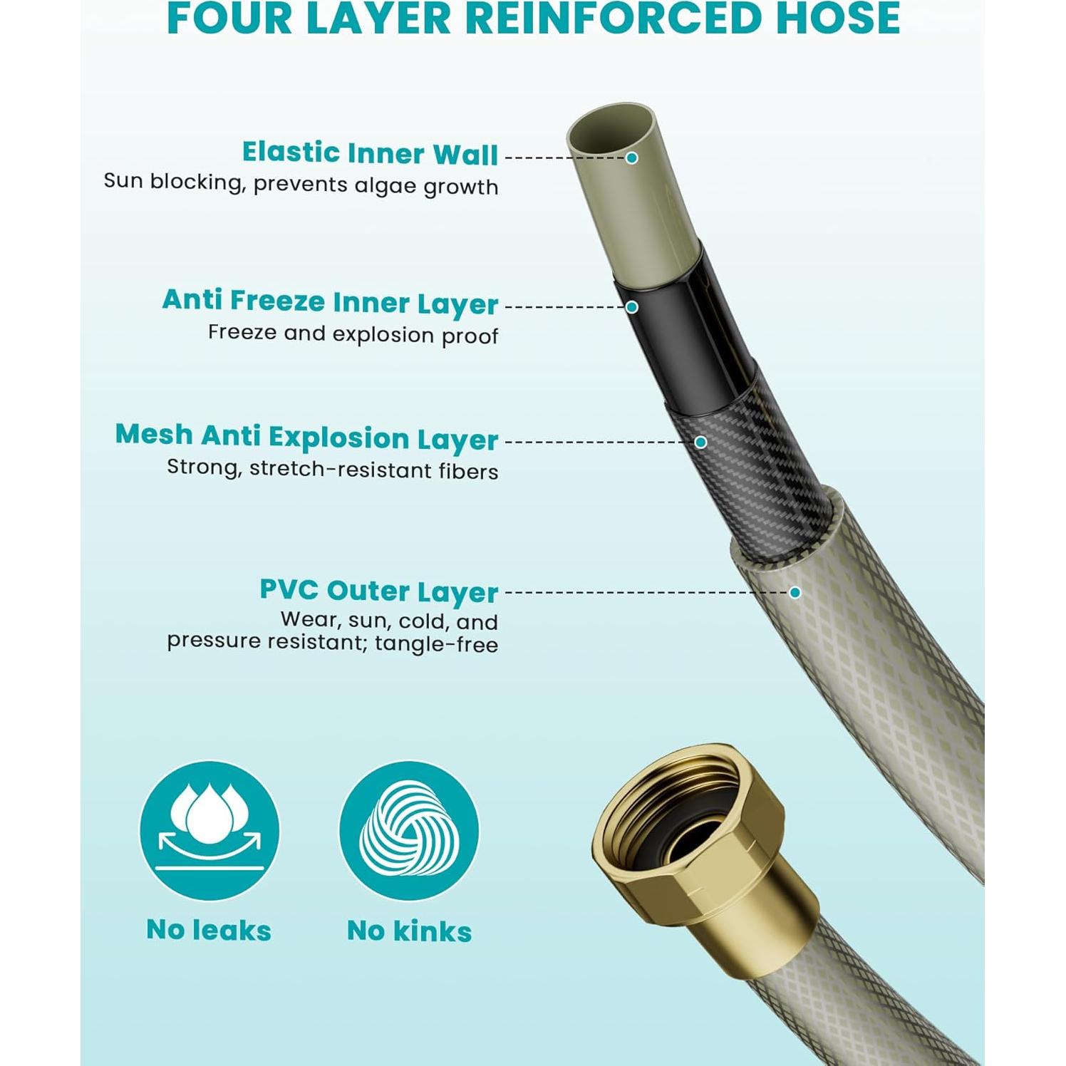 Carrete de Manguera de Jardín KUPAKY 10m Retráctil Gris