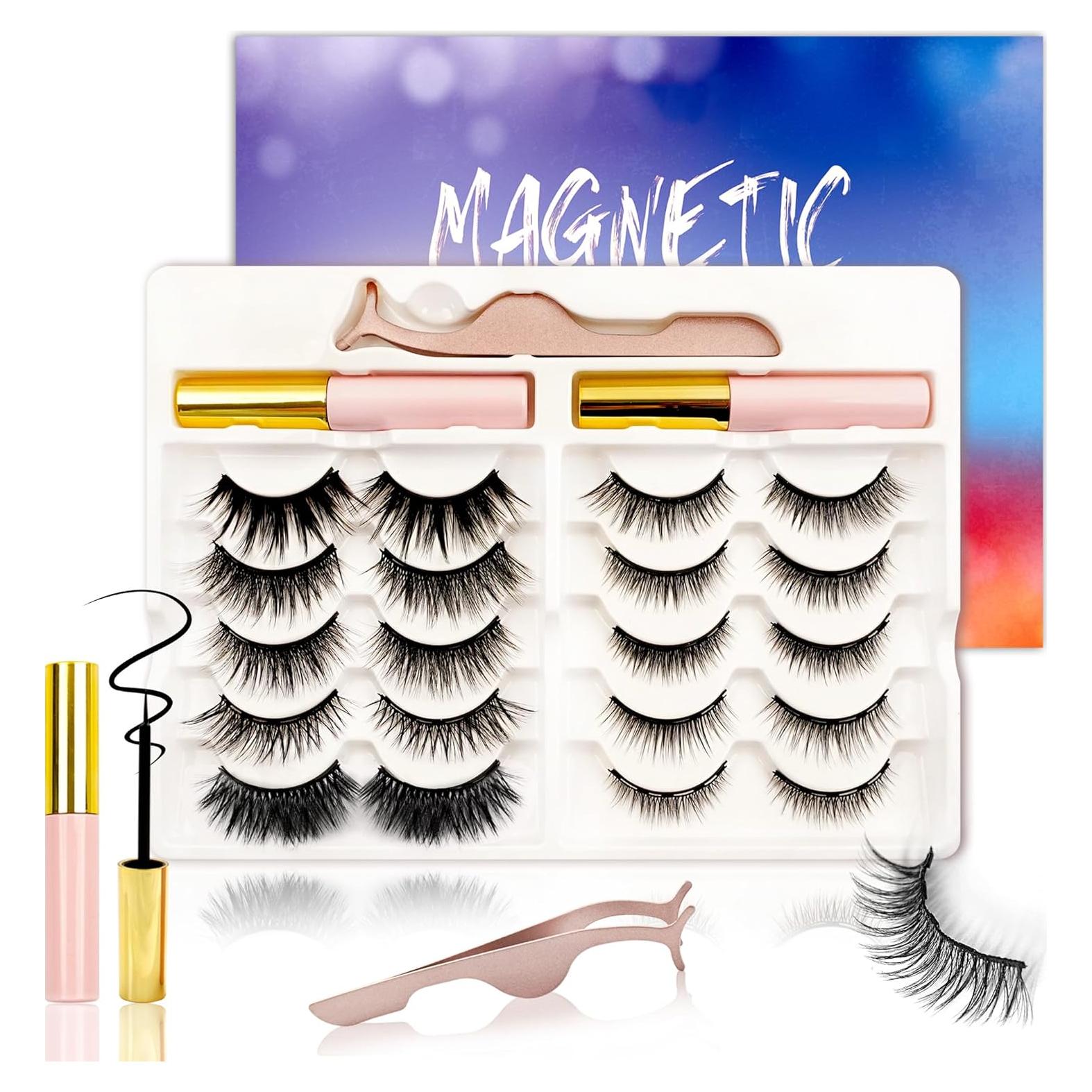 Kit de Pestañas Magnéticas RICHSKY 10 Pares Reutilizables