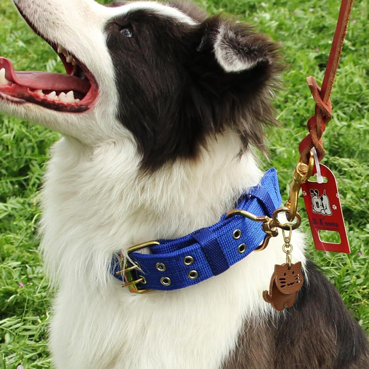 Funda de llavero de cuero Della Stella para AirTag gato