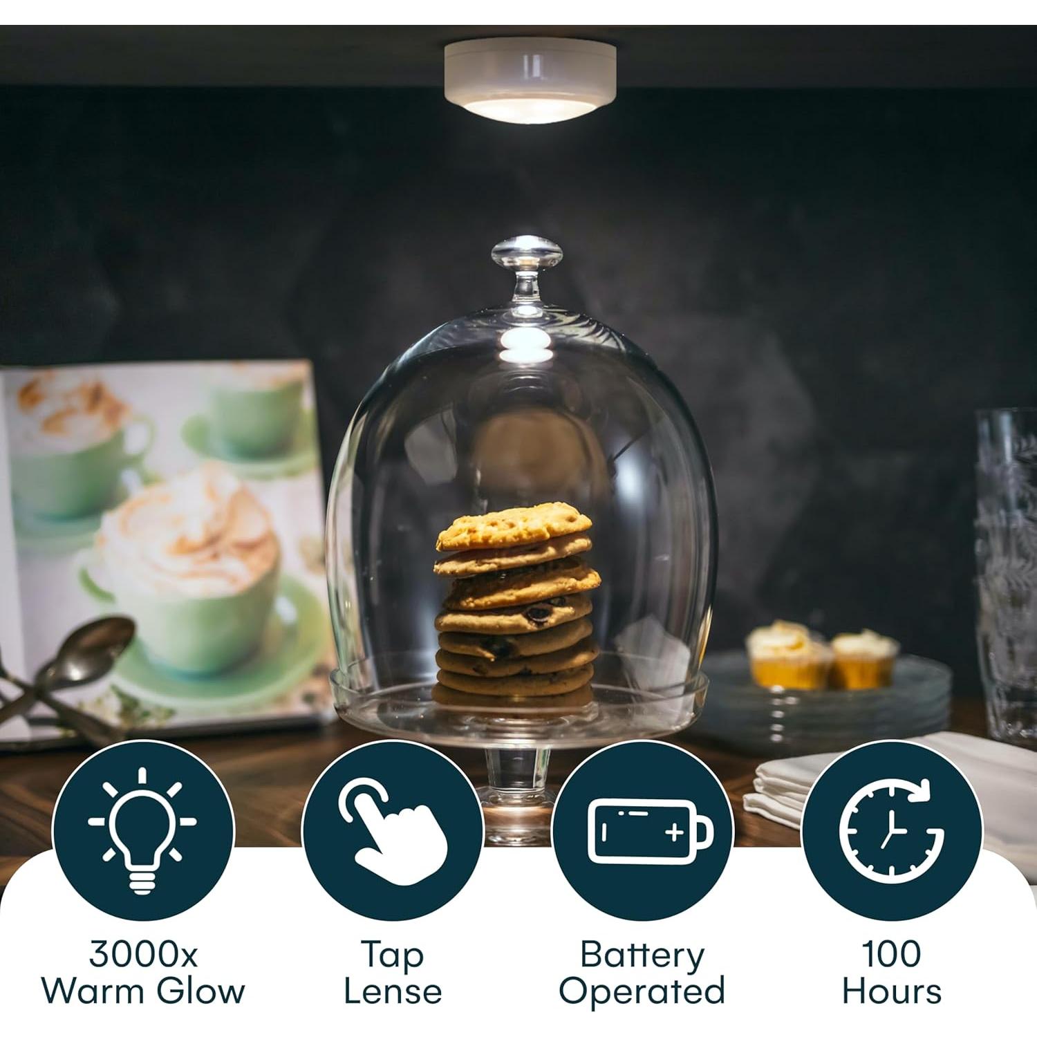 Luz LED Puck Inalámbrica London Johnson 3 Piezas Control Remoto