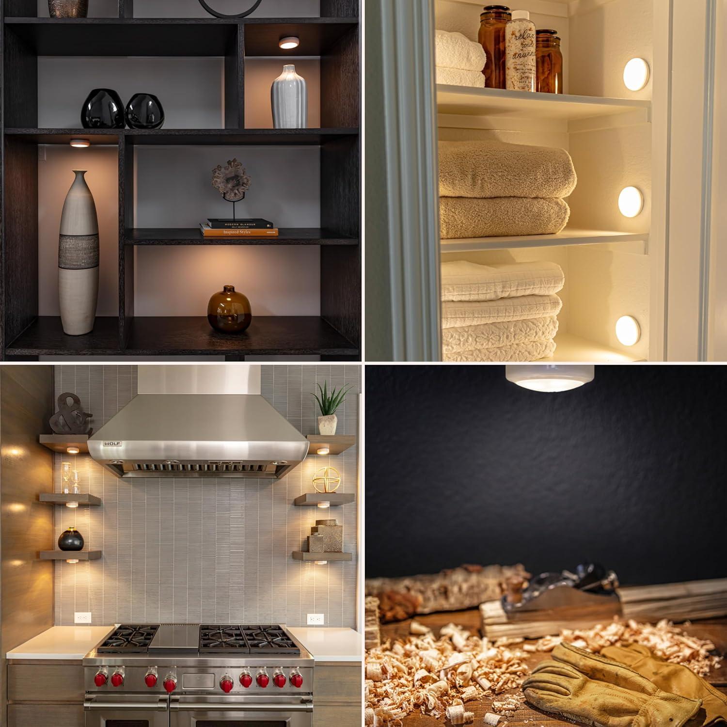 Luz LED Puck Inalámbrica London Johnson 3 Piezas Control Remoto