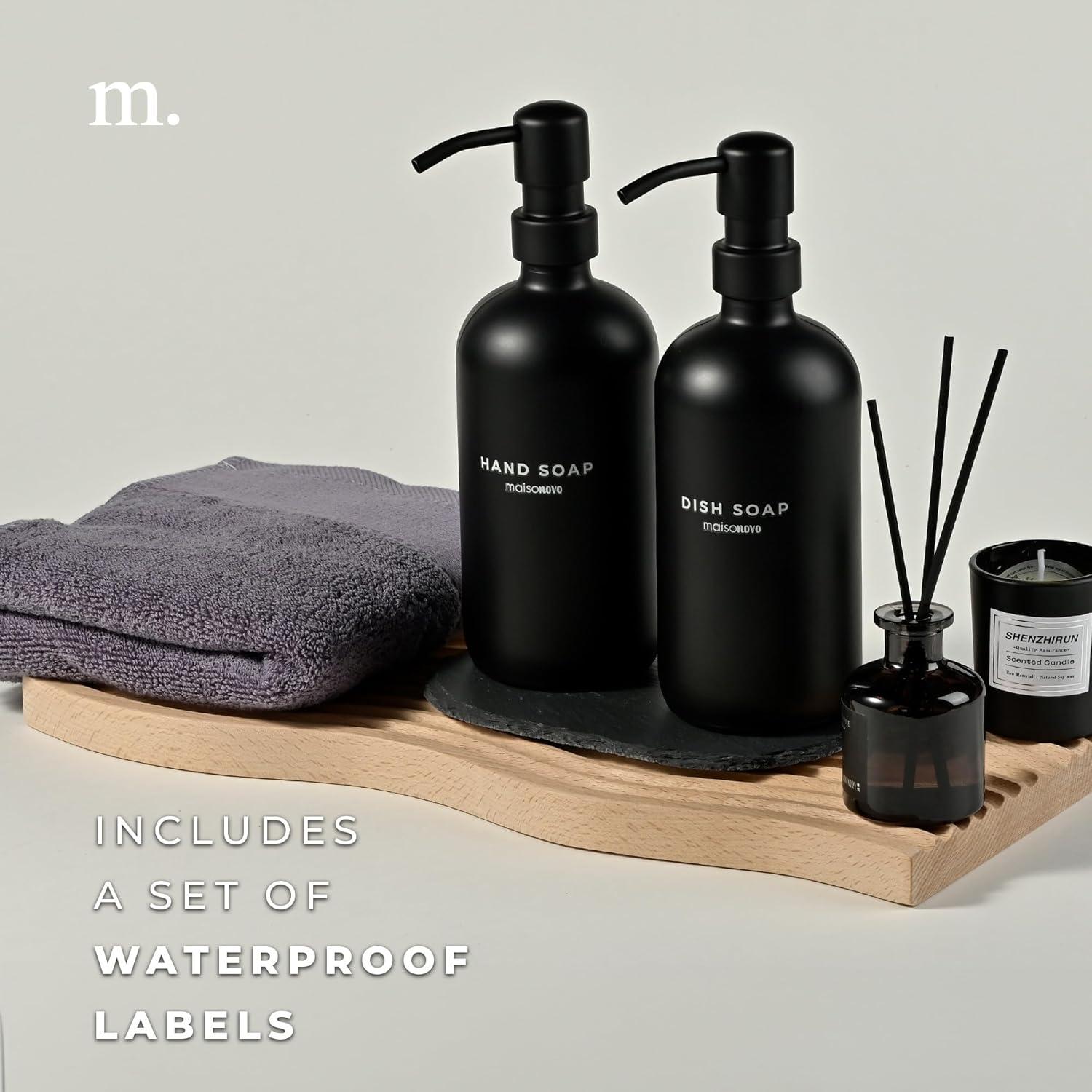 Juego de dispensadores de jabón MaisoNovo 2 piezas 500 ml