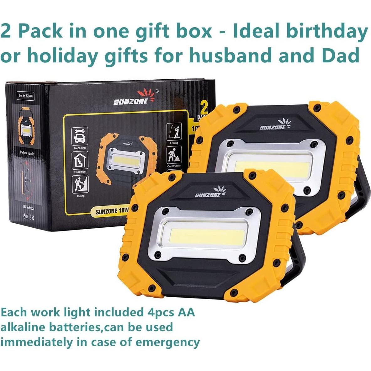 Luz de Trabajo LED Portátil Sunzone 750 Lúmenes Amarillo