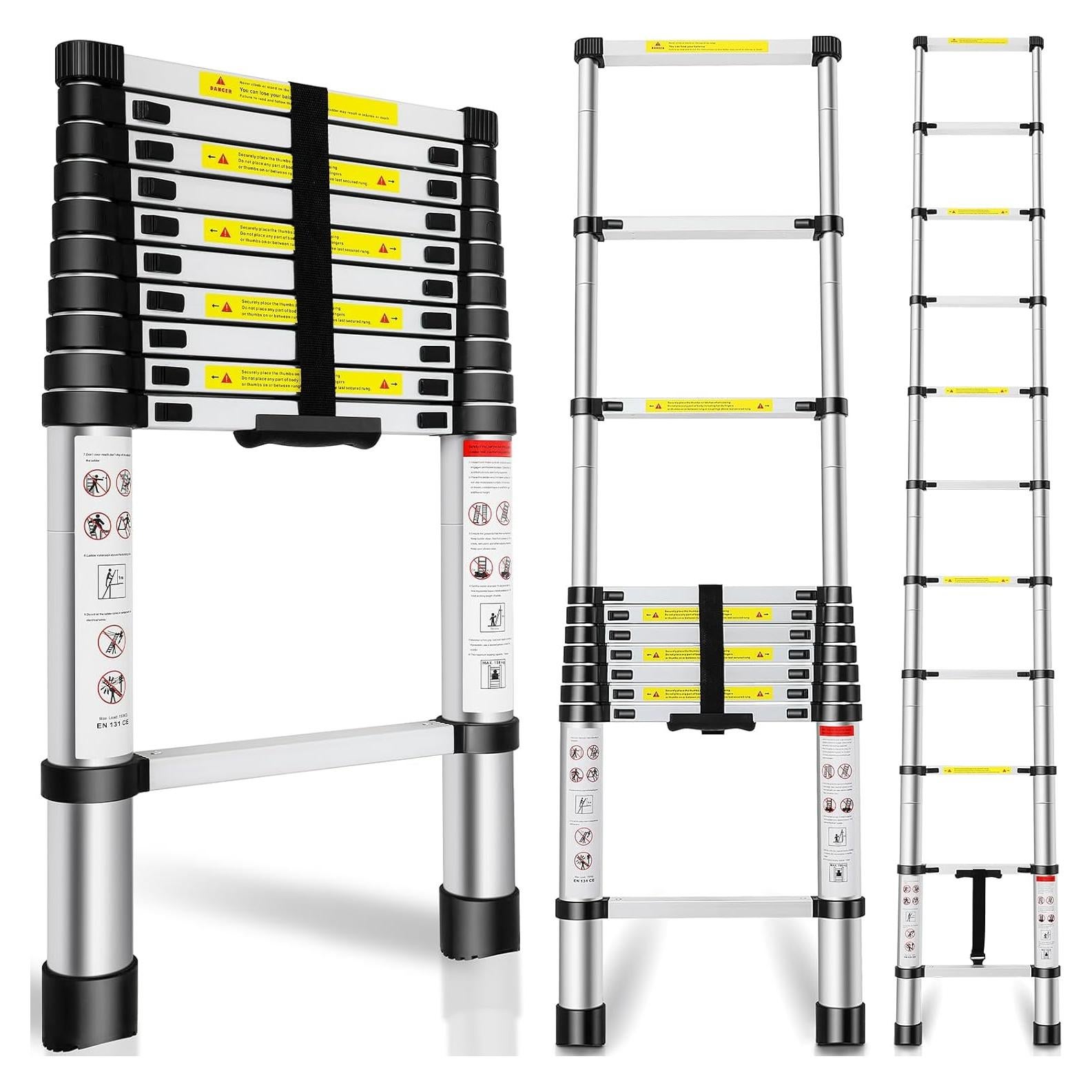 Escalera Telescópica GCCSJ 3.20m Aluminio 150kg Plegable