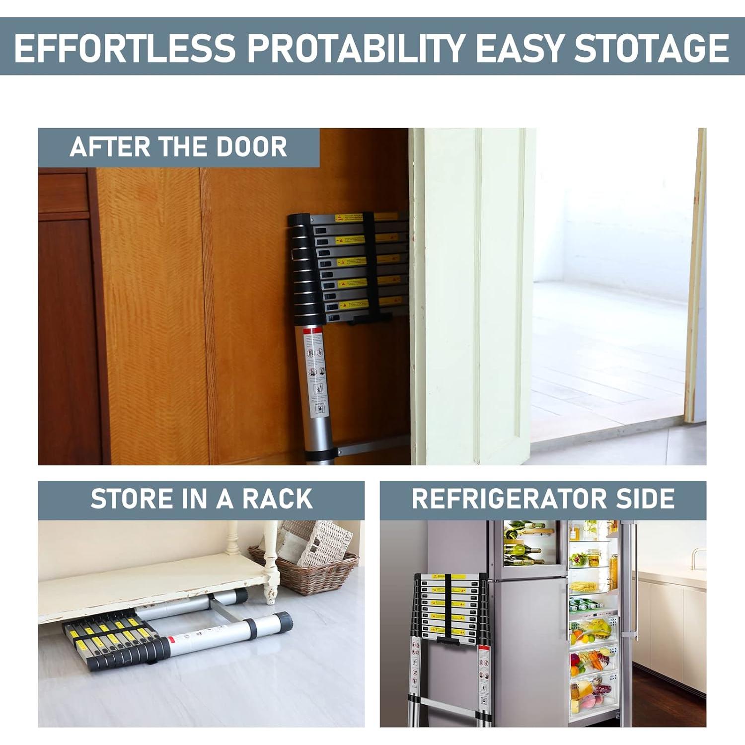 Escalera Telescópica GCCSJ 3.20m Aluminio 150kg Plegable