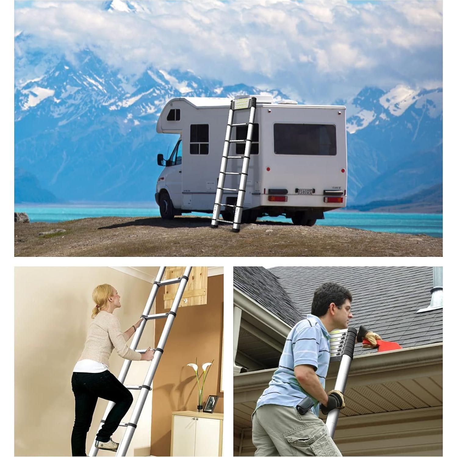 Escalera Telescópica GCCSJ 3.20m Aluminio 150kg Plegable