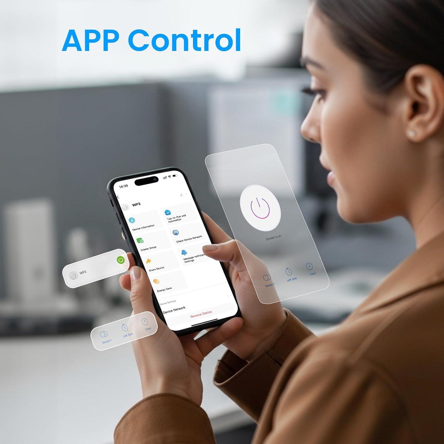 Enchufe Inteligente GHome Smart Wi-Fi 1 Paquete Control por Voz