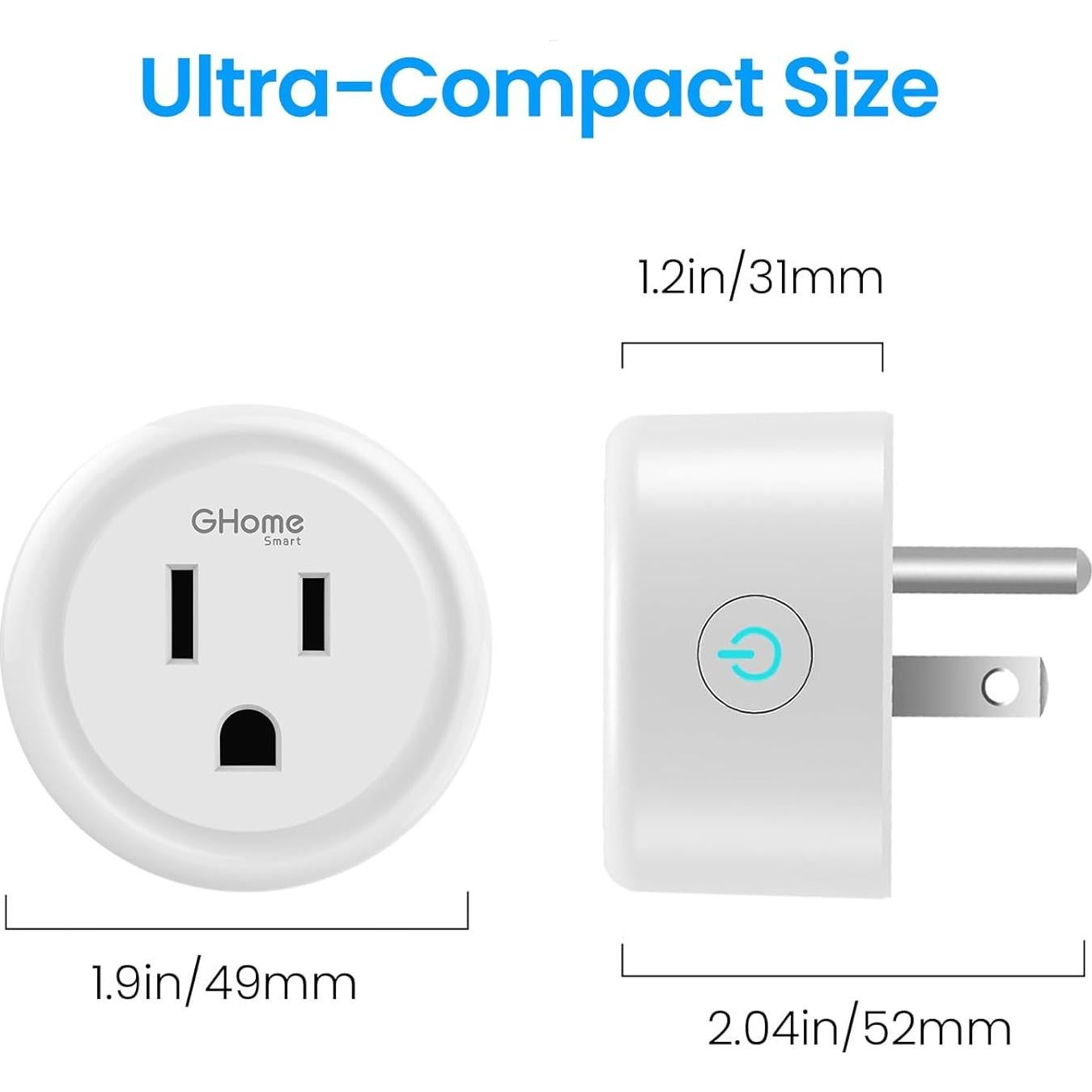 Enchufe Inteligente GHome Smart Wi-Fi 1 Paquete Control por Voz