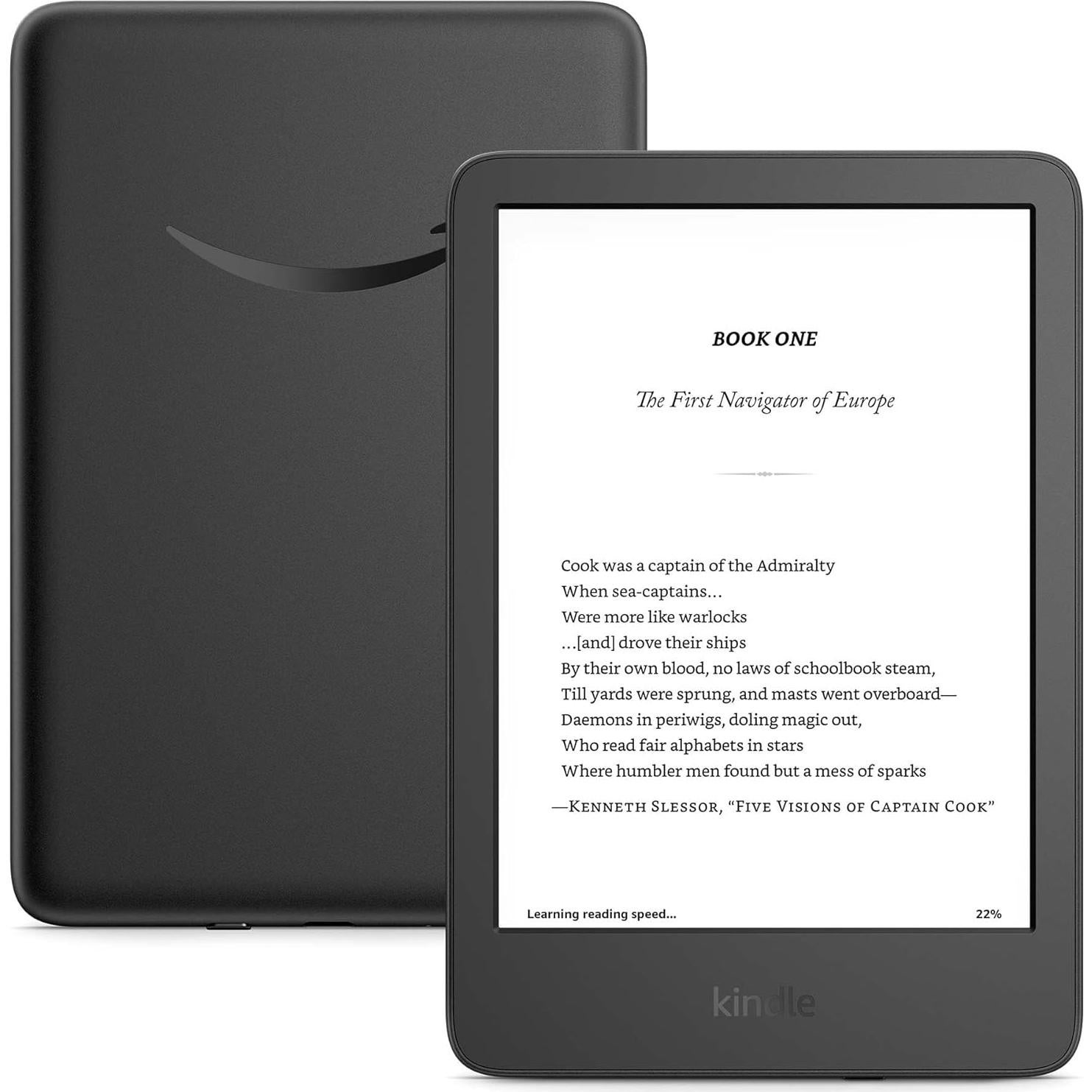 Like-New Amazon Kindle (16 GB) - Lightest and most compact Kindle, with glare-free display, faster page turns, adjustable front light, and long battery life - Black