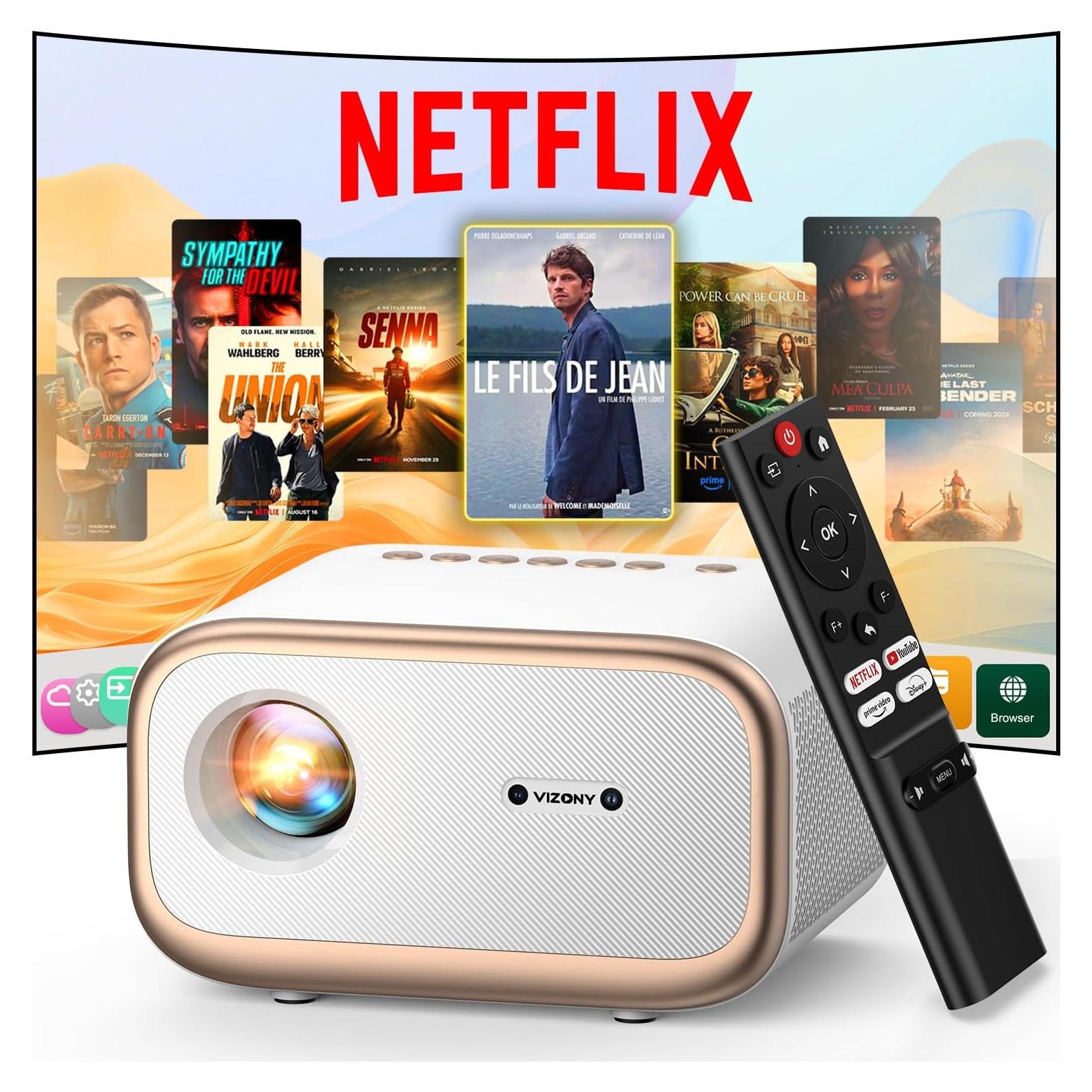 Proyector Inteligente VIZONY E1 Pro 550 Lúmenes 1080P 4K WiFi