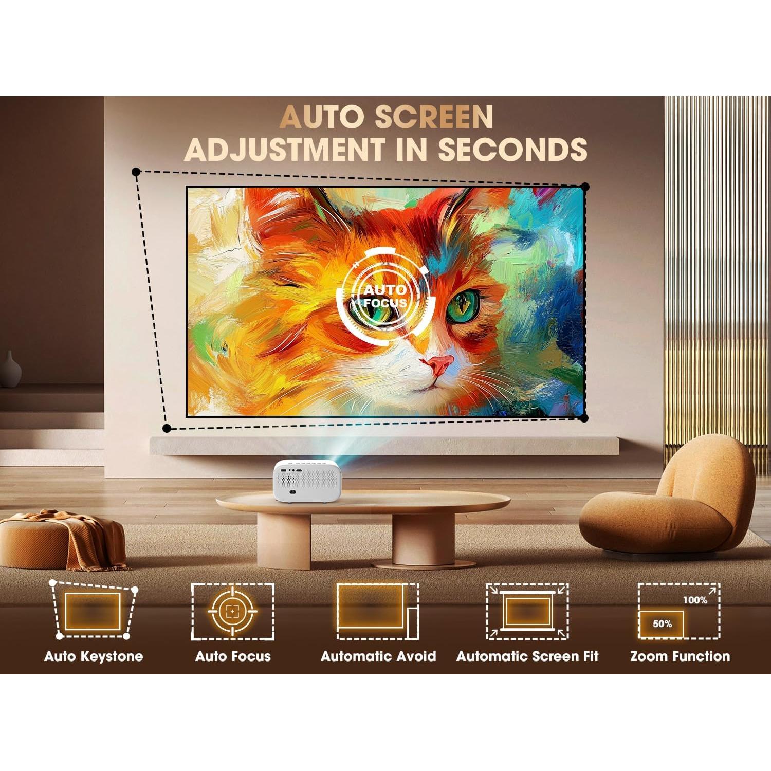 Proyector Inteligente VIZONY E1 Pro 550 Lúmenes 1080P 4K WiFi