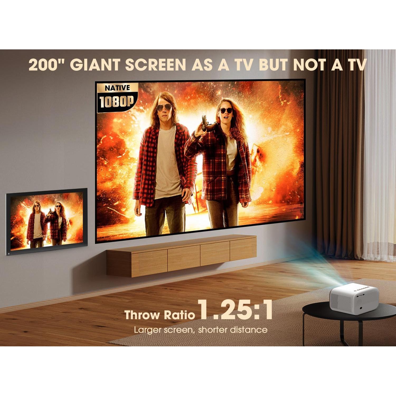 Proyector Inteligente VIZONY E1 Pro 550 Lúmenes 1080P 4K WiFi