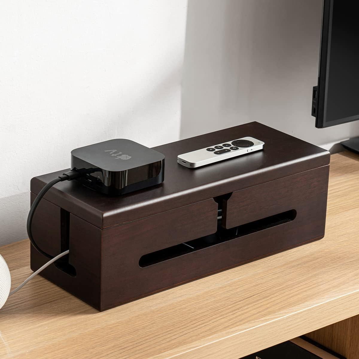 Caja Organizadora de Cables Homebliss Grande - Negro