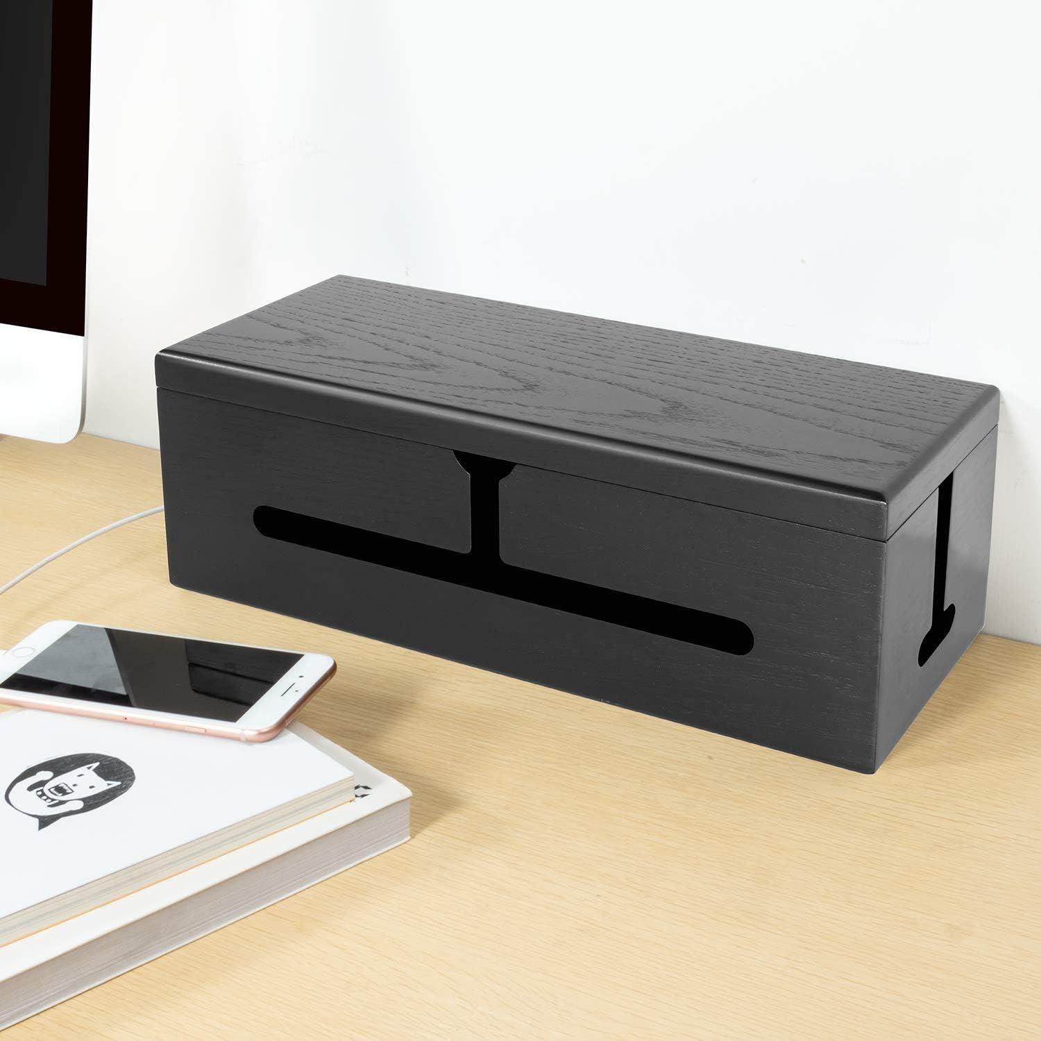 Caja Organizadora de Cables Homebliss Grande - Negro