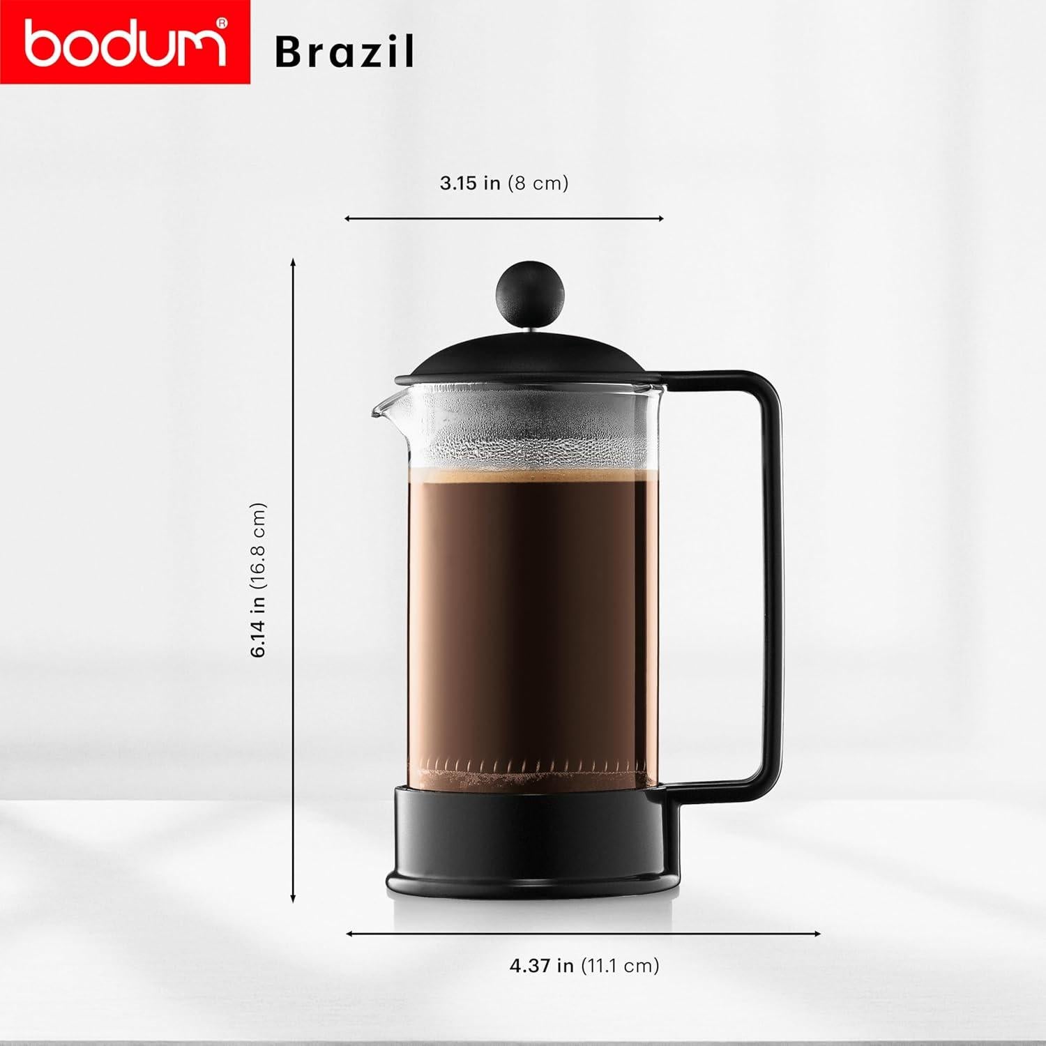 Cafetera de Émbolo Bodum Brasil 12 oz Vidrio Borosilicato