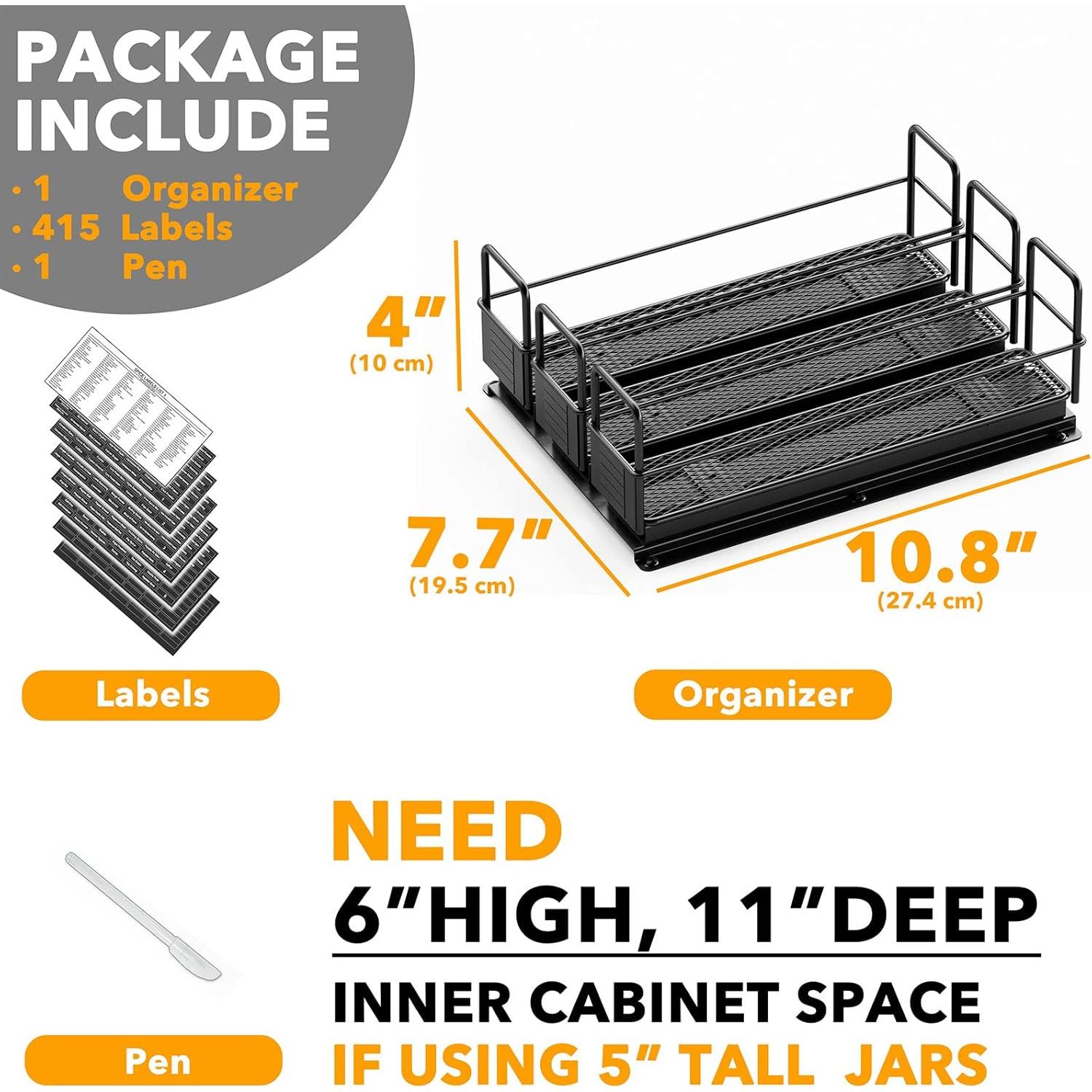 Organizador de Especias SpaceAid Extraíble con 3 Cajones