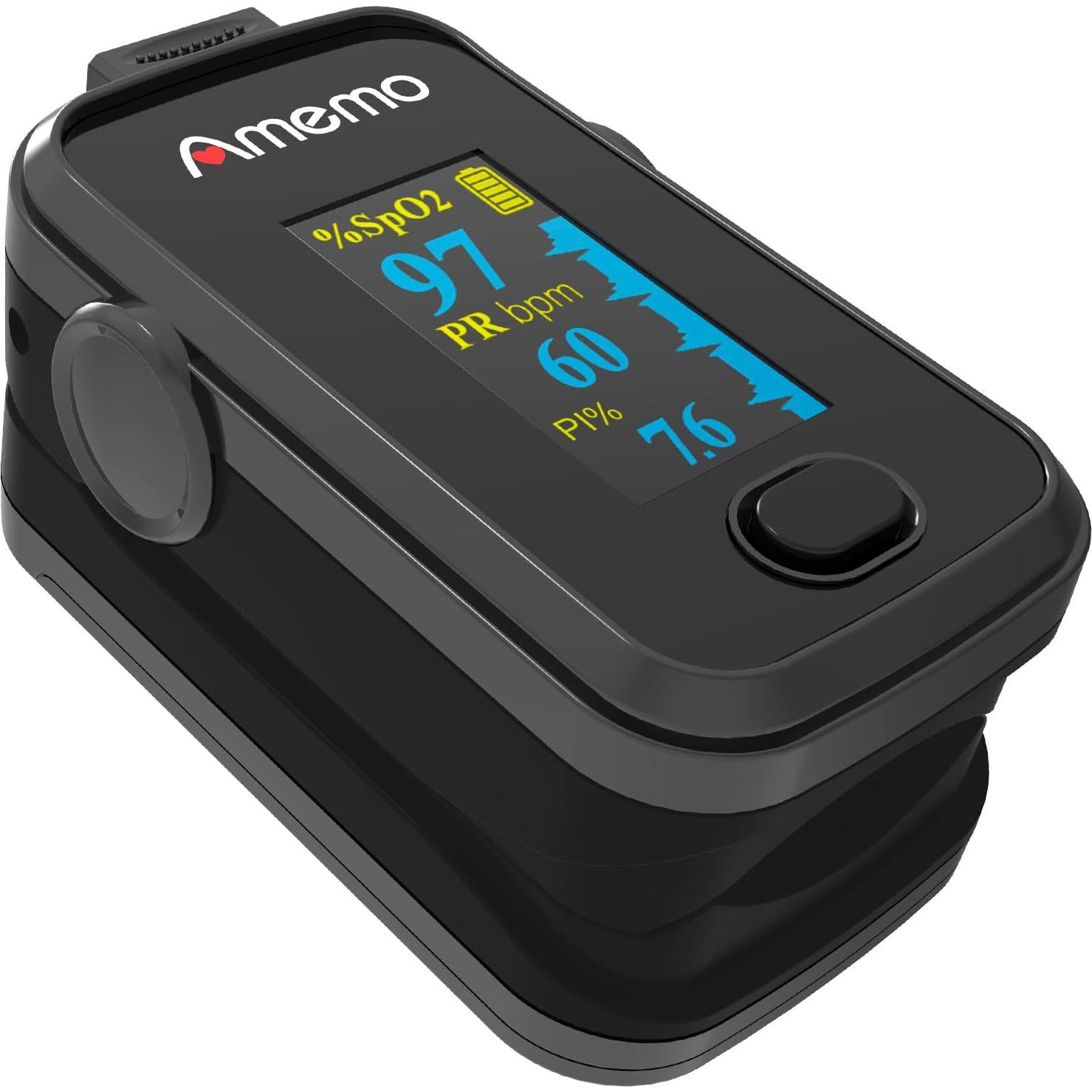 Oxímetro de Pulso Amemo OLED con Estuche y Funda Silicona