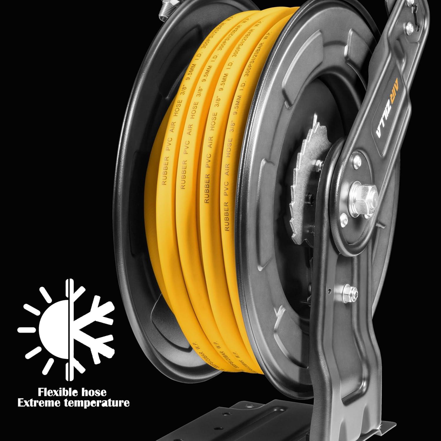 Carrete de Manguera de Aire Retráctil AIRZILLA 15.24m Acero