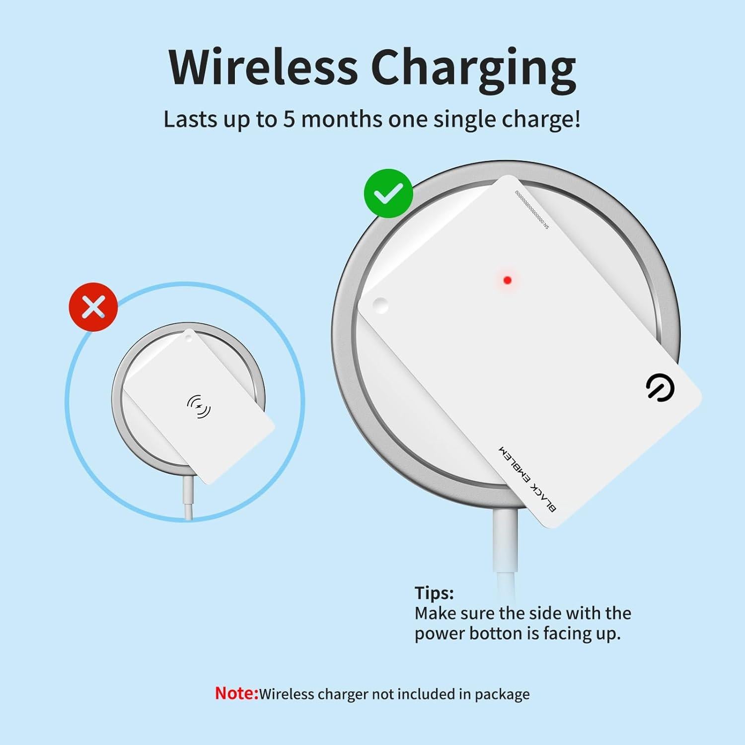 Rastreador Bluetooth Black Emblem A - Recargable, iOS