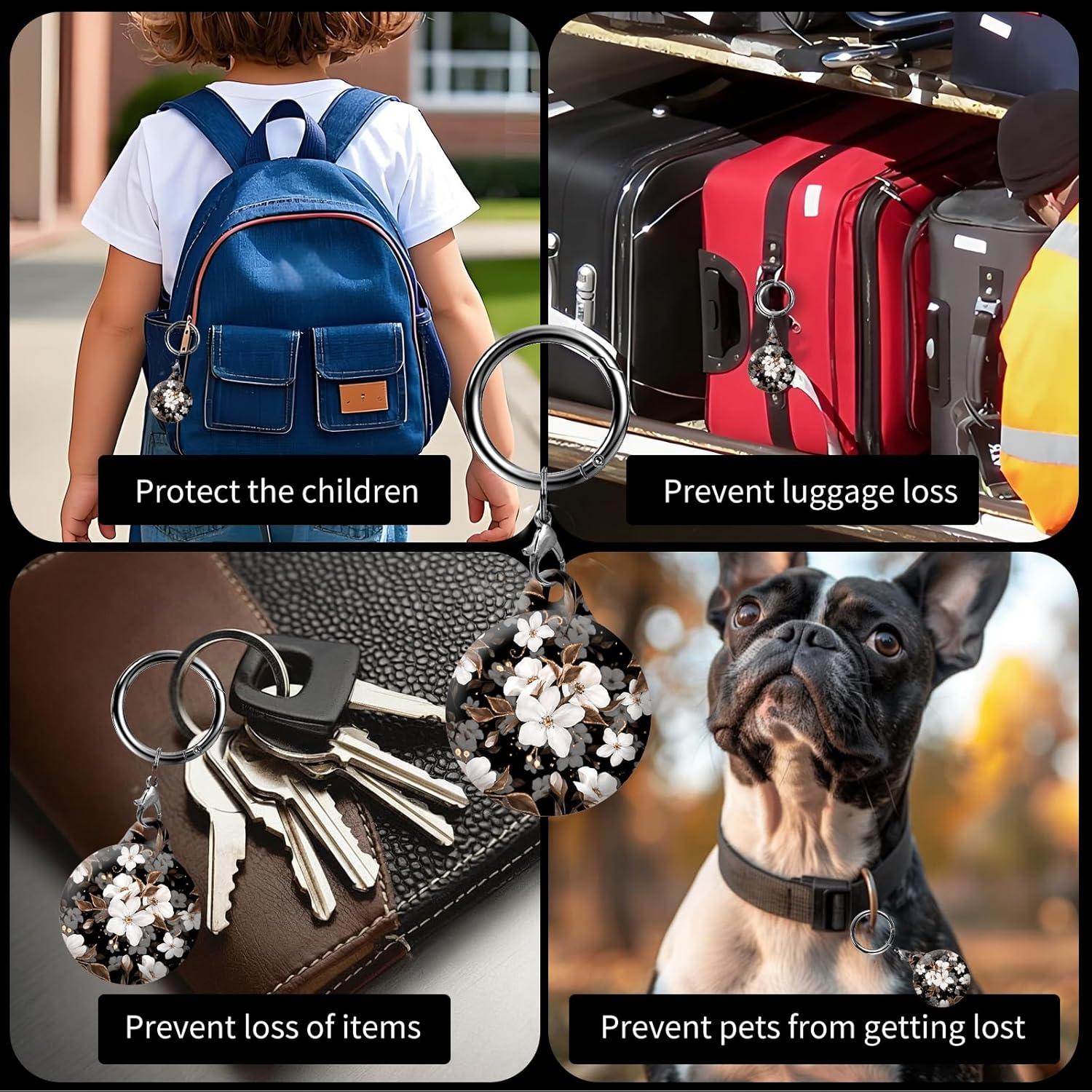 Soporte para AirTag AKPZV con Cubierta Protectora Negra/Dorada