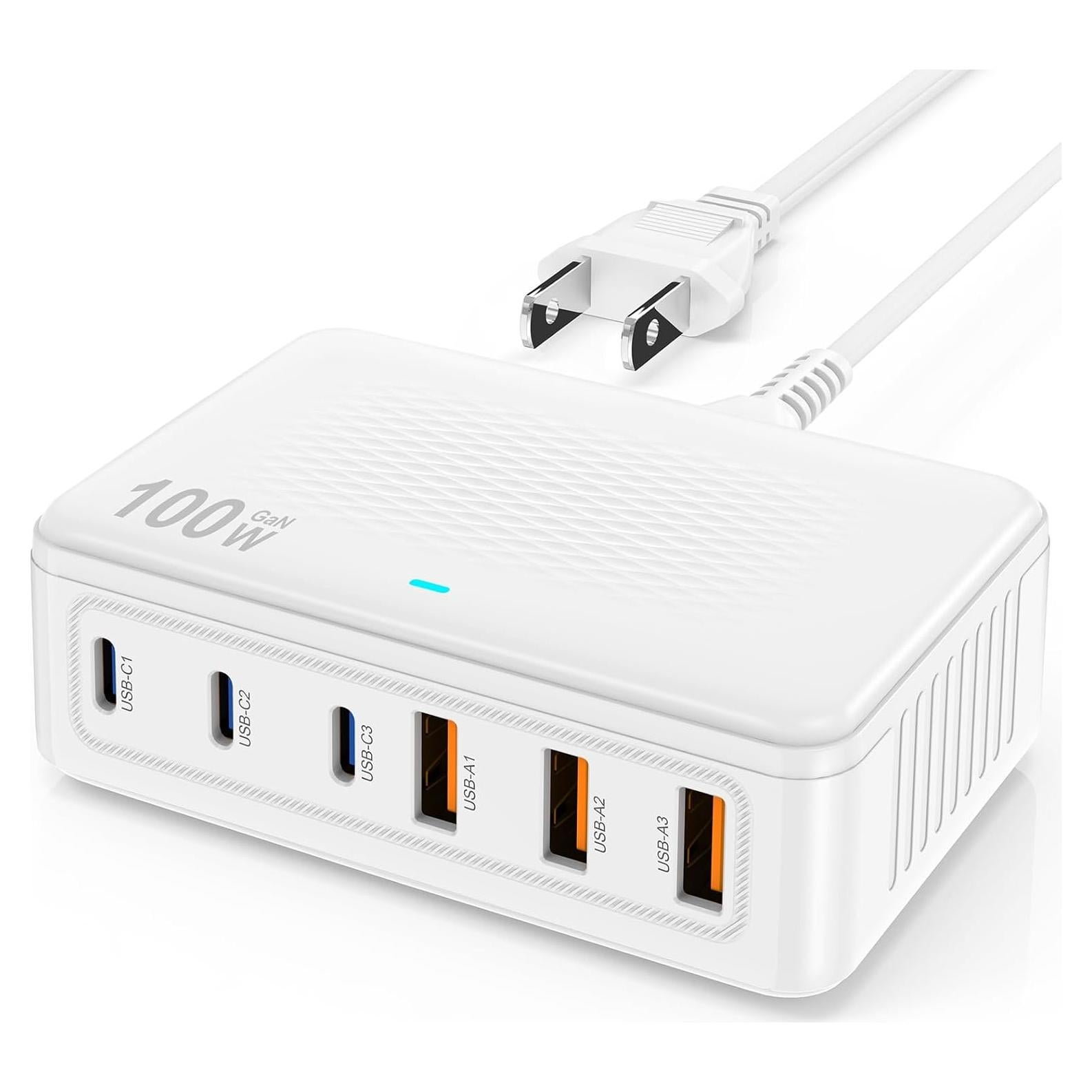 Cargador Rápido USB C 100W 6 Puertos Shenzhen ZYH-J20