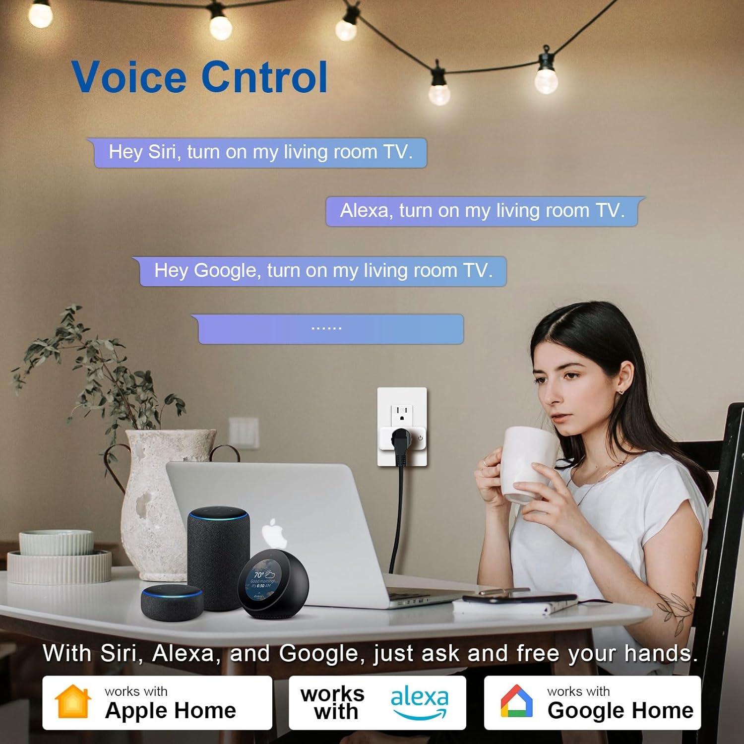 Enchufe Inteligente JUNLIT Matter Blanco 15A Paquete de 2