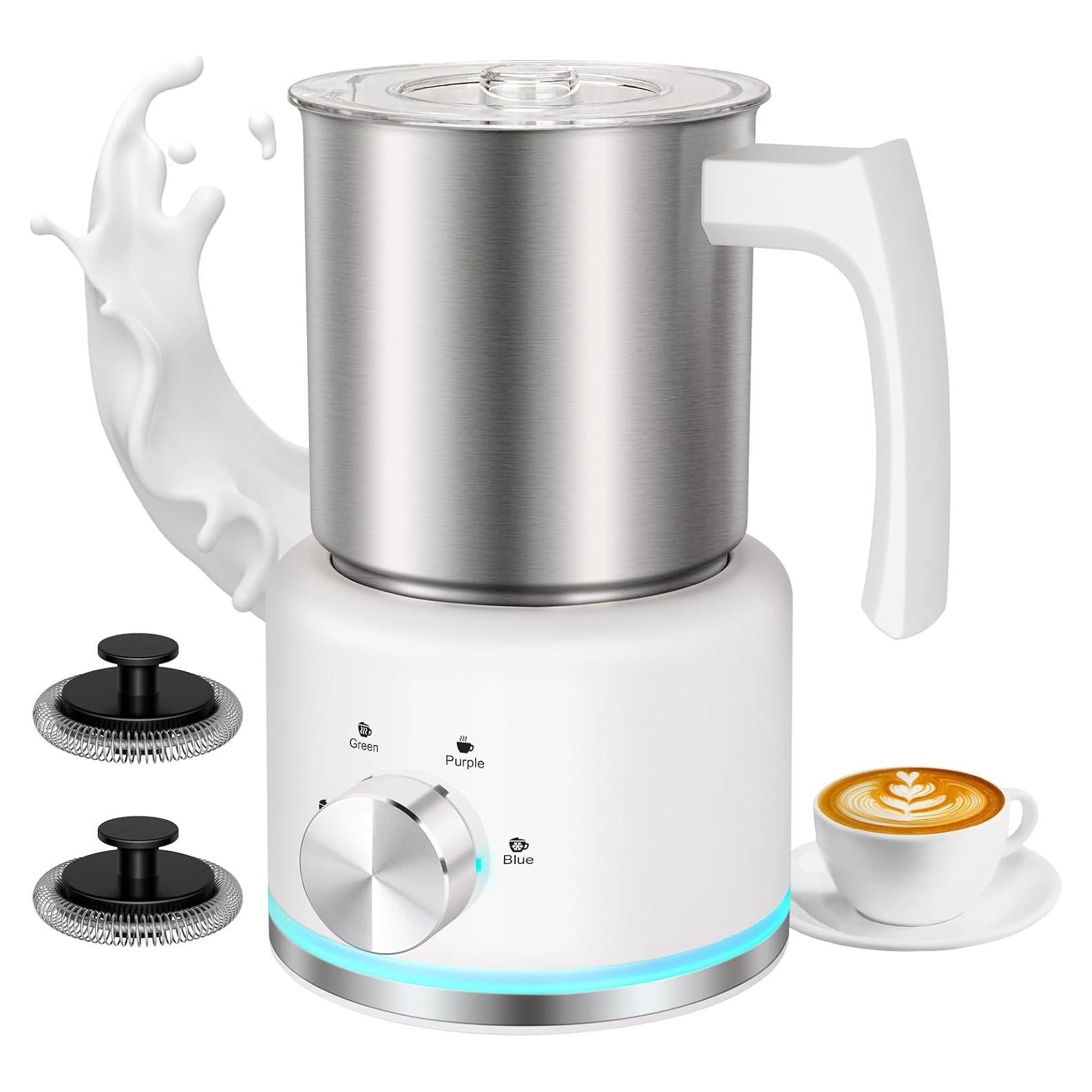 Espumador de Leche Eléctrico ByNaRIX 500 ml 4 en 1 Blanco