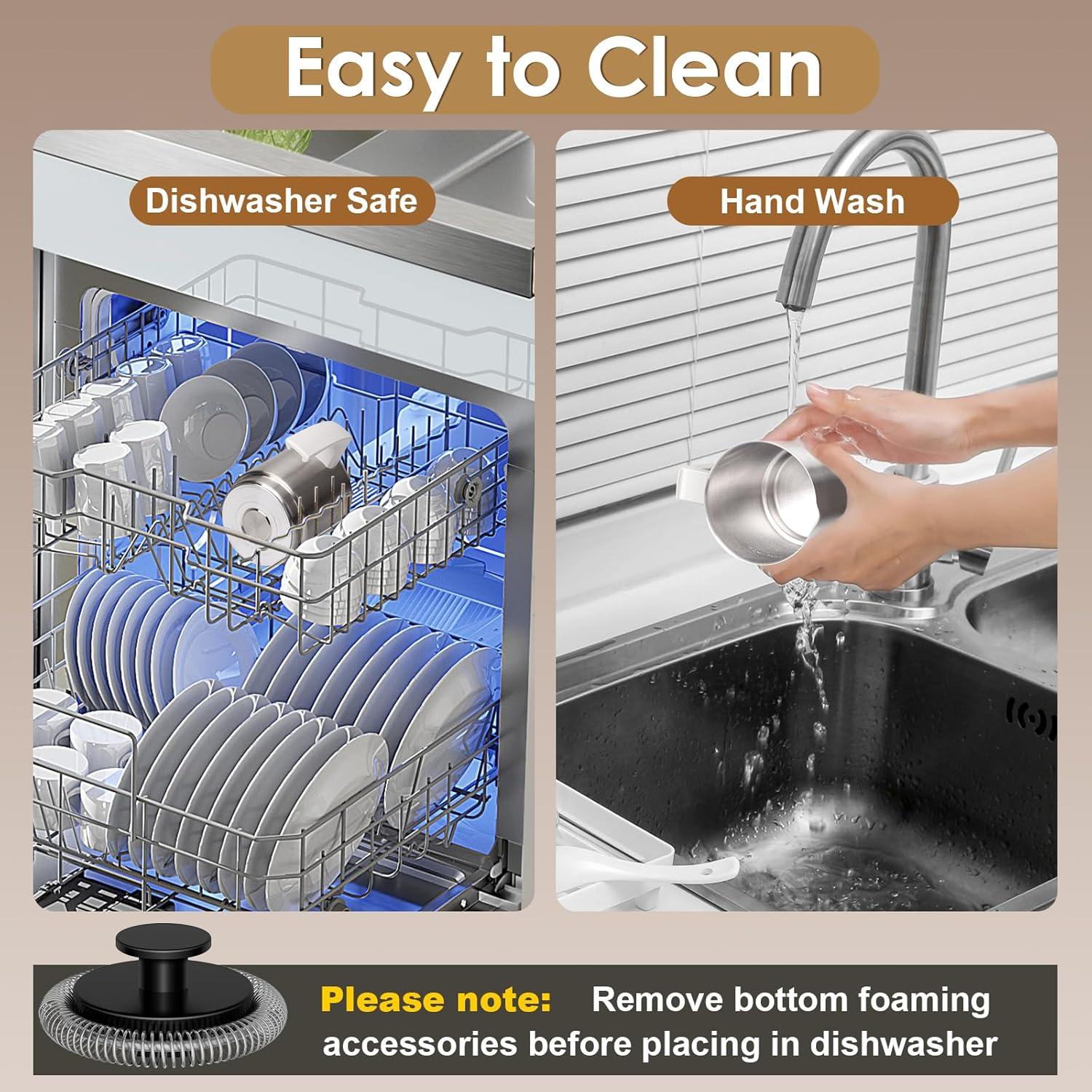 Espumador de Leche Eléctrico ByNaRIX 500 ml 4 en 1 Blanco