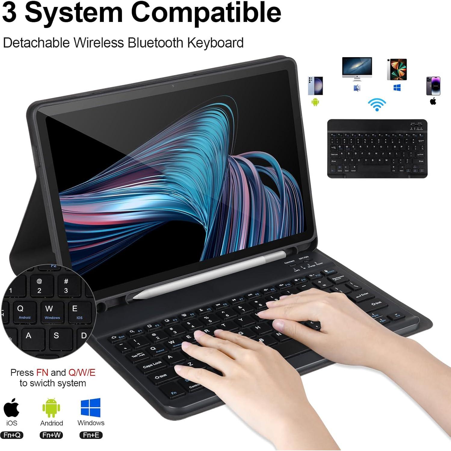 Funda con Teclado Bluetooth para Samsung Galaxy Tab A9+ 11'' 2023