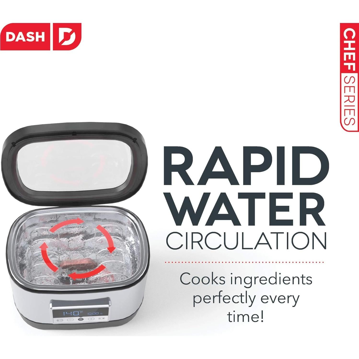 Sous Vide Dash Chef Acero Inoxidable 8.5L Control Táctil