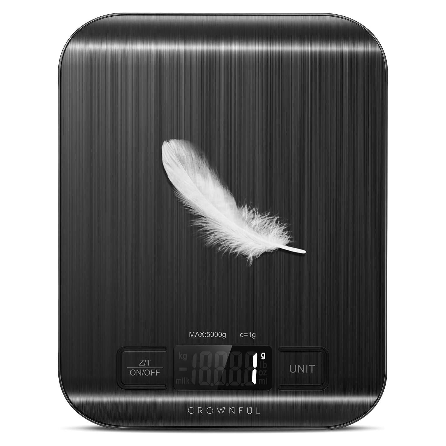 Balanza de Cocina Digital CROWNFUL 5 kg Acero Inoxidable LCD