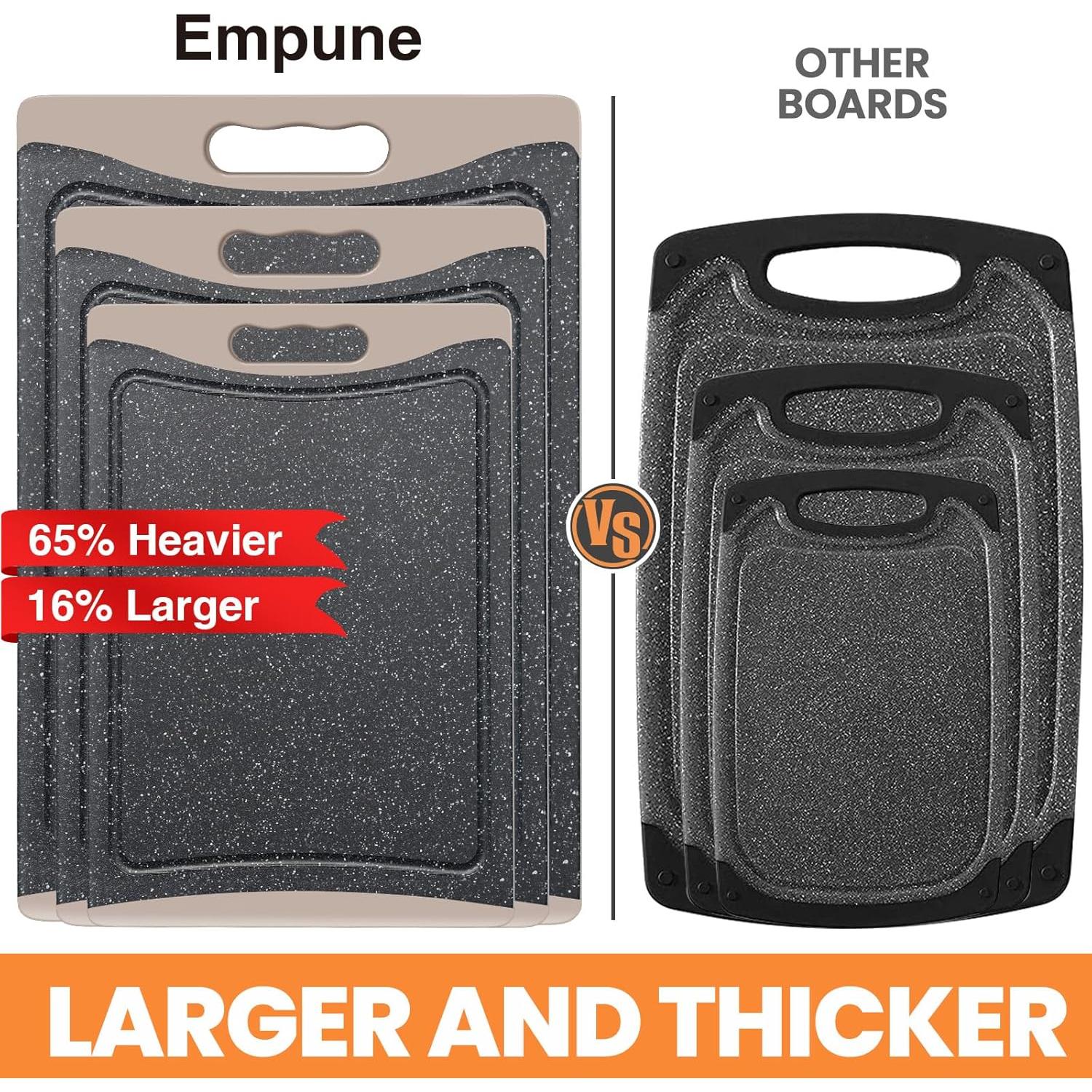 Juego de 3 Tablas de Cortar Empune Extra Grandes con Ranura