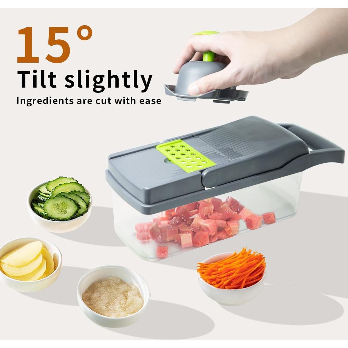 Picadora de Verduras Wepikk con Cuchillas de Acero Inoxidable