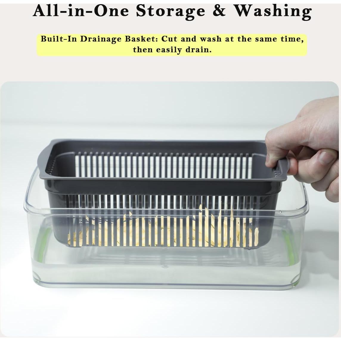 Picadora de Verduras Wepikk con Cuchillas de Acero Inoxidable