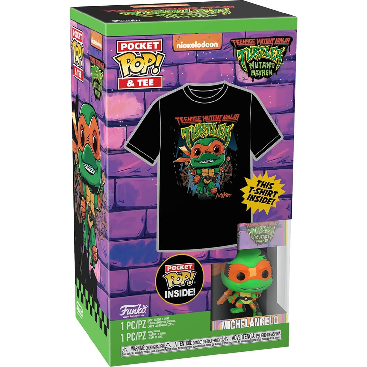 Camiseta y Minifigura Funko TMNT Michelangelo - Talla S