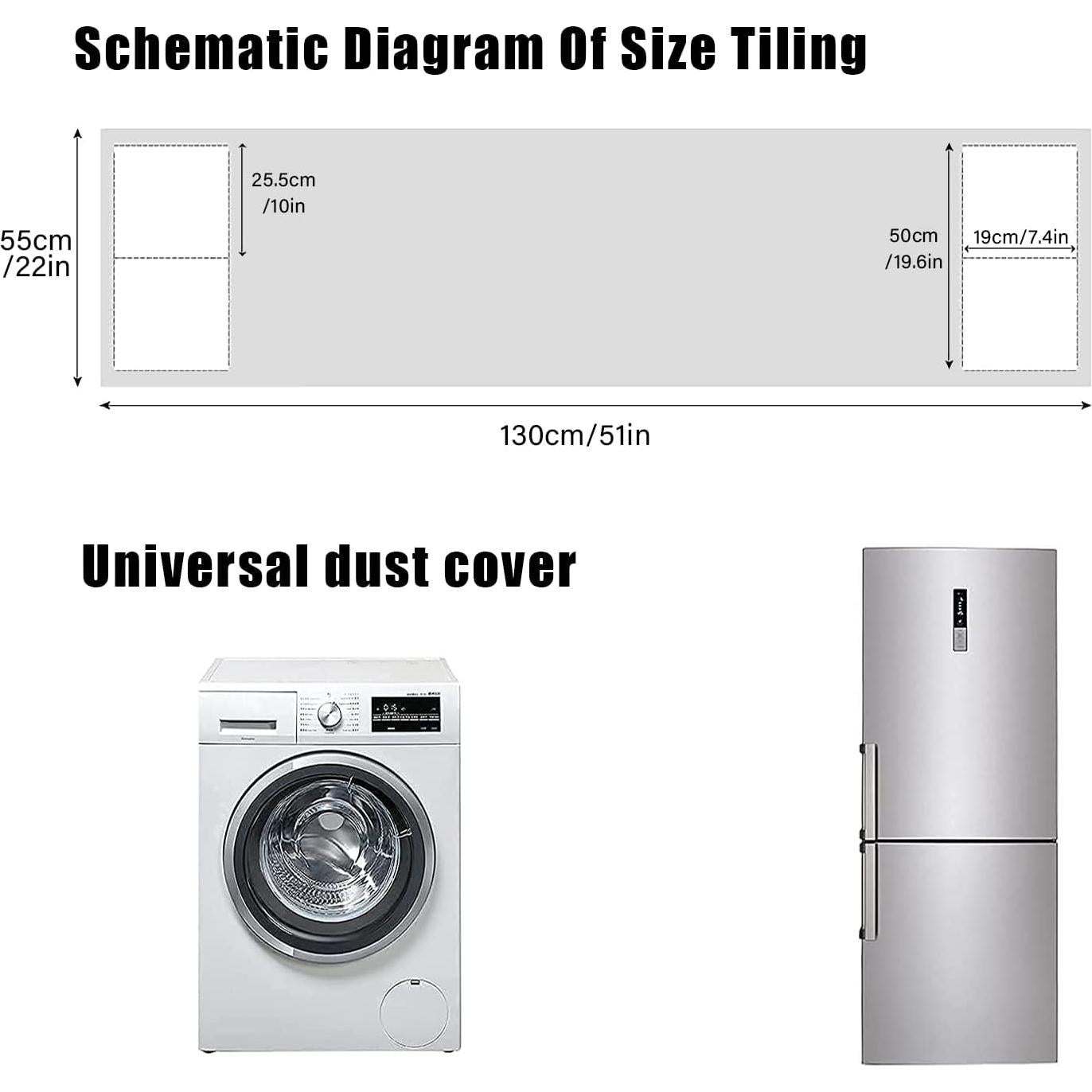 Cubiertas Antideslizantes LANEABUY para Lavadora y Refrigerador 130x55cm