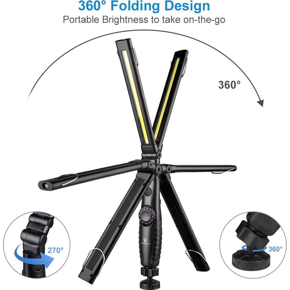 Luz de Trabajo LED ORHOMELIFE 750 Lúmenes Plegable 2 Paquete