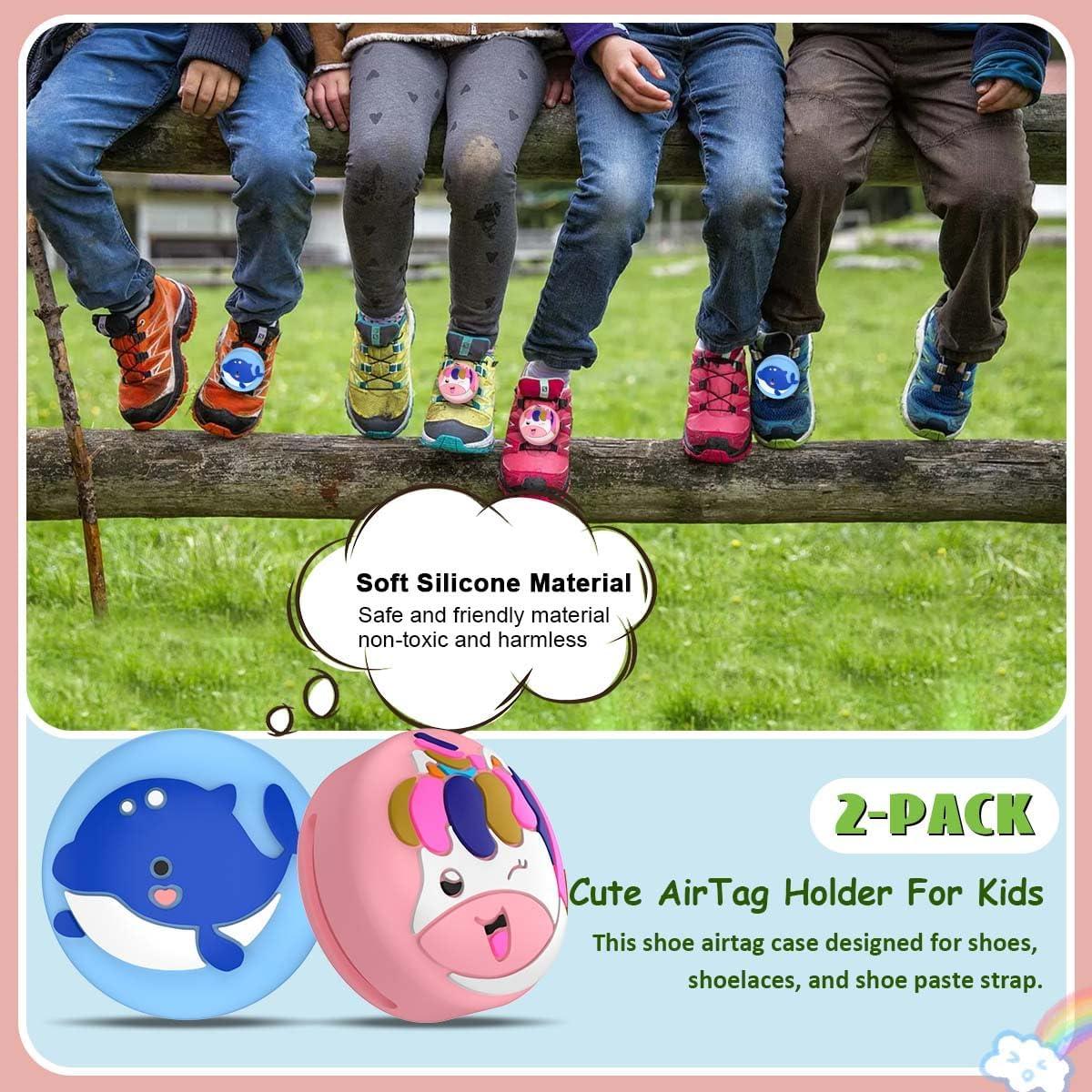 Soporte de Zapatos AirTag BIQIRE 2 Paquete Azul y Rosa