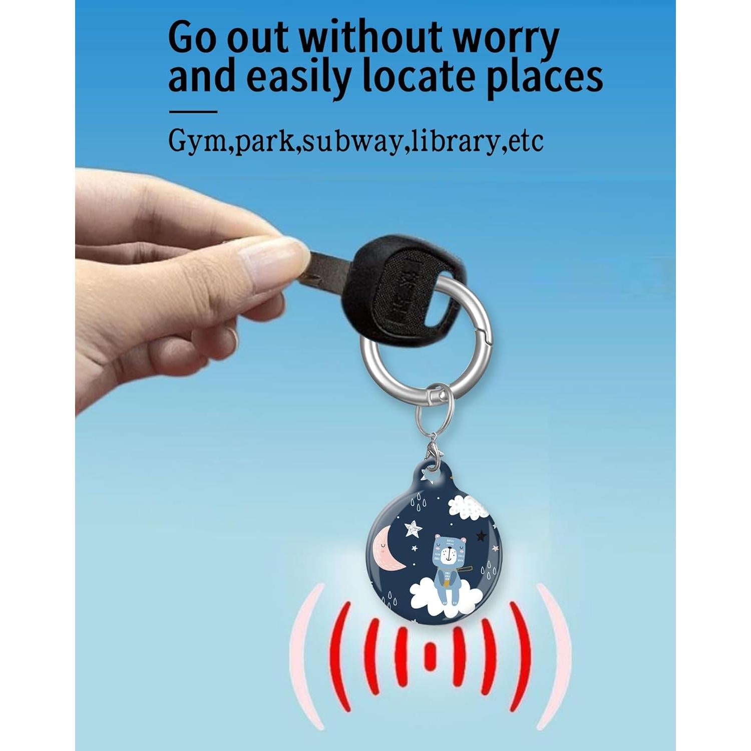 Estuche para AirTag ZEKICE Oso Azul - Protección Antiarañazos