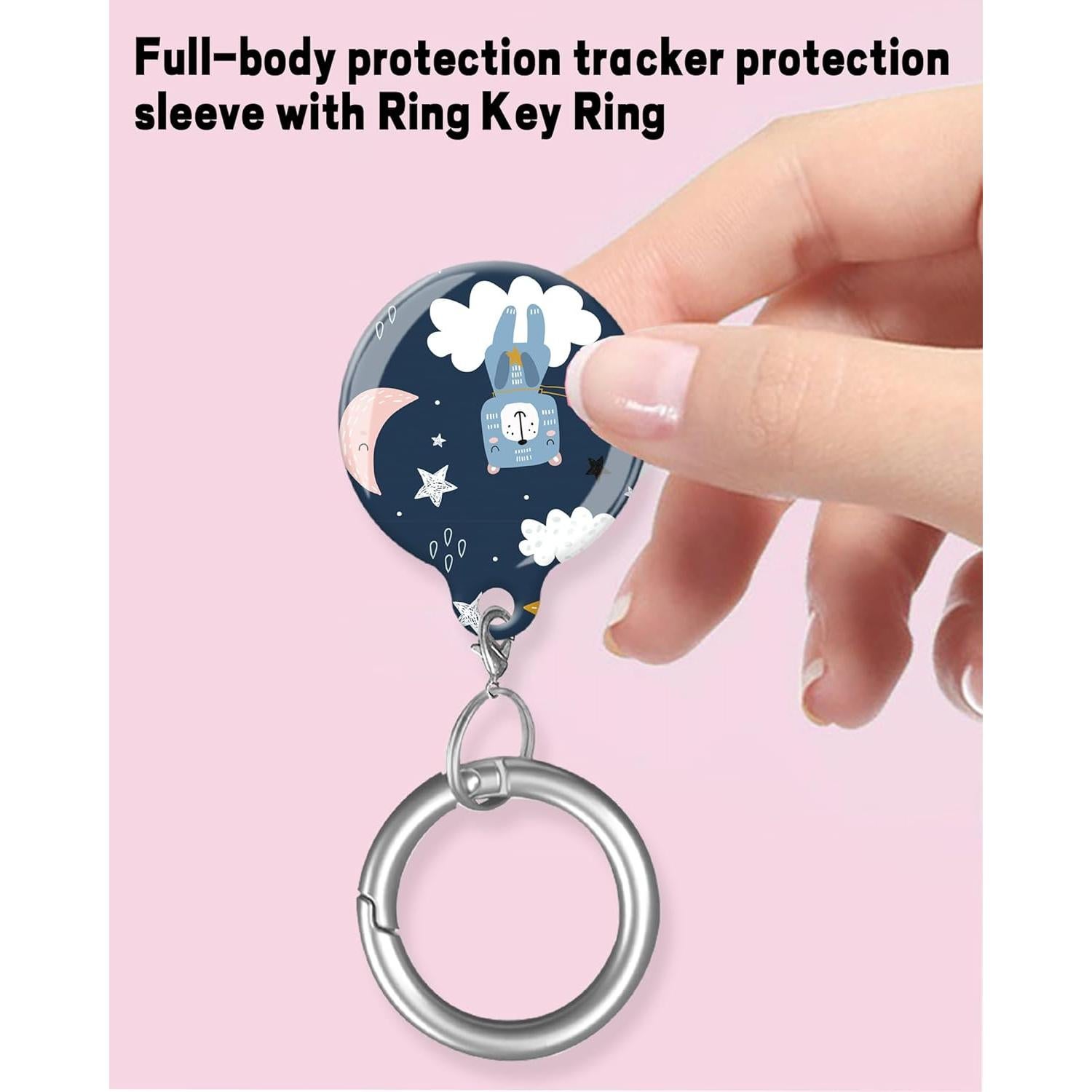 Estuche para AirTag ZEKICE Oso Azul - Protección Antiarañazos