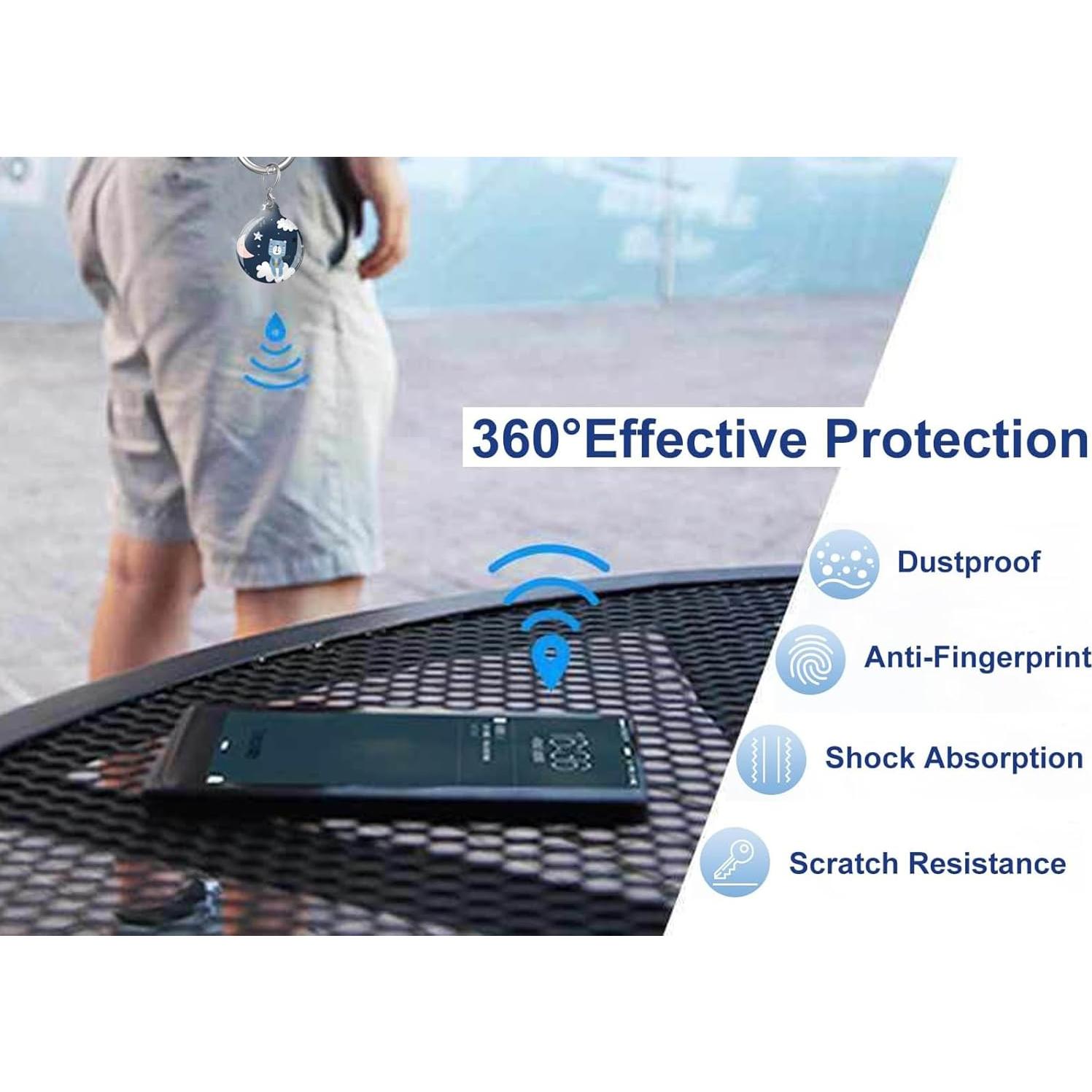 Estuche para AirTag ZEKICE Oso Azul - Protección Antiarañazos