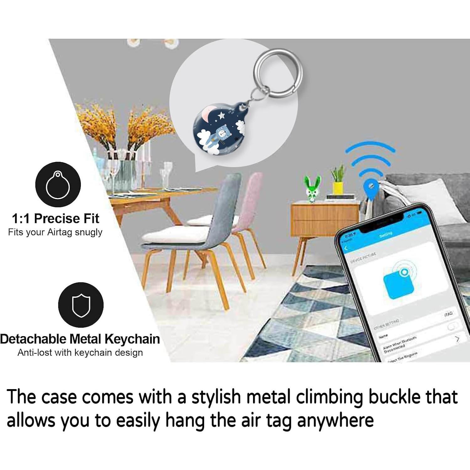 Estuche para AirTag ZEKICE Oso Azul - Protección Antiarañazos