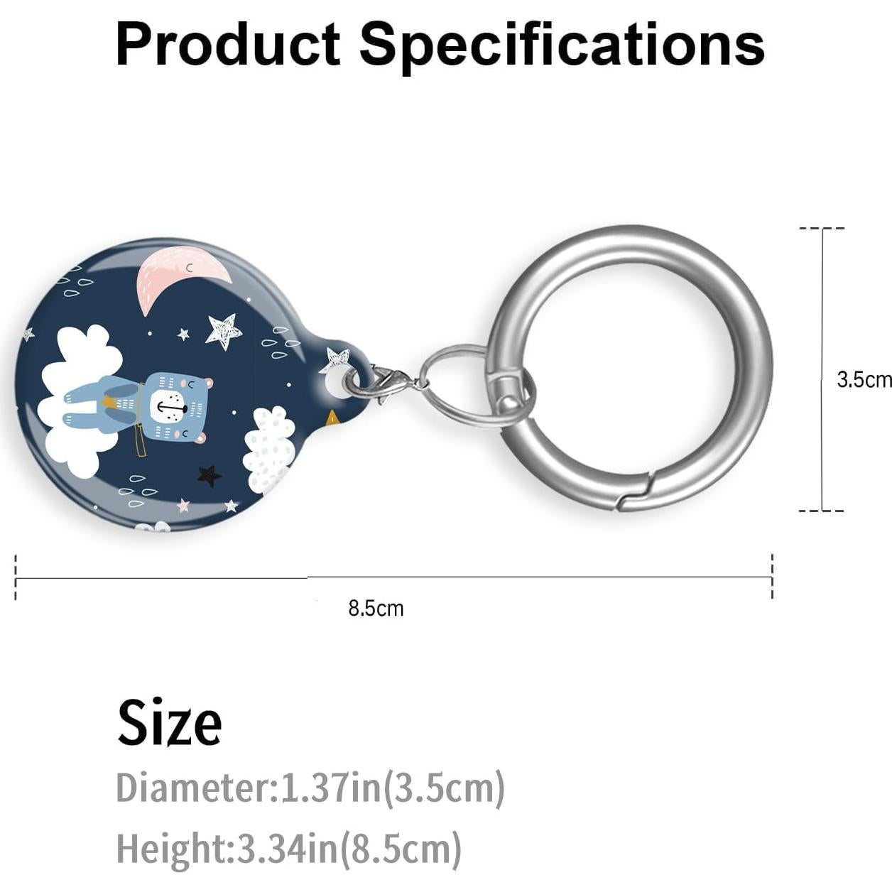 Estuche para AirTag ZEKICE Oso Azul - Protección Antiarañazos