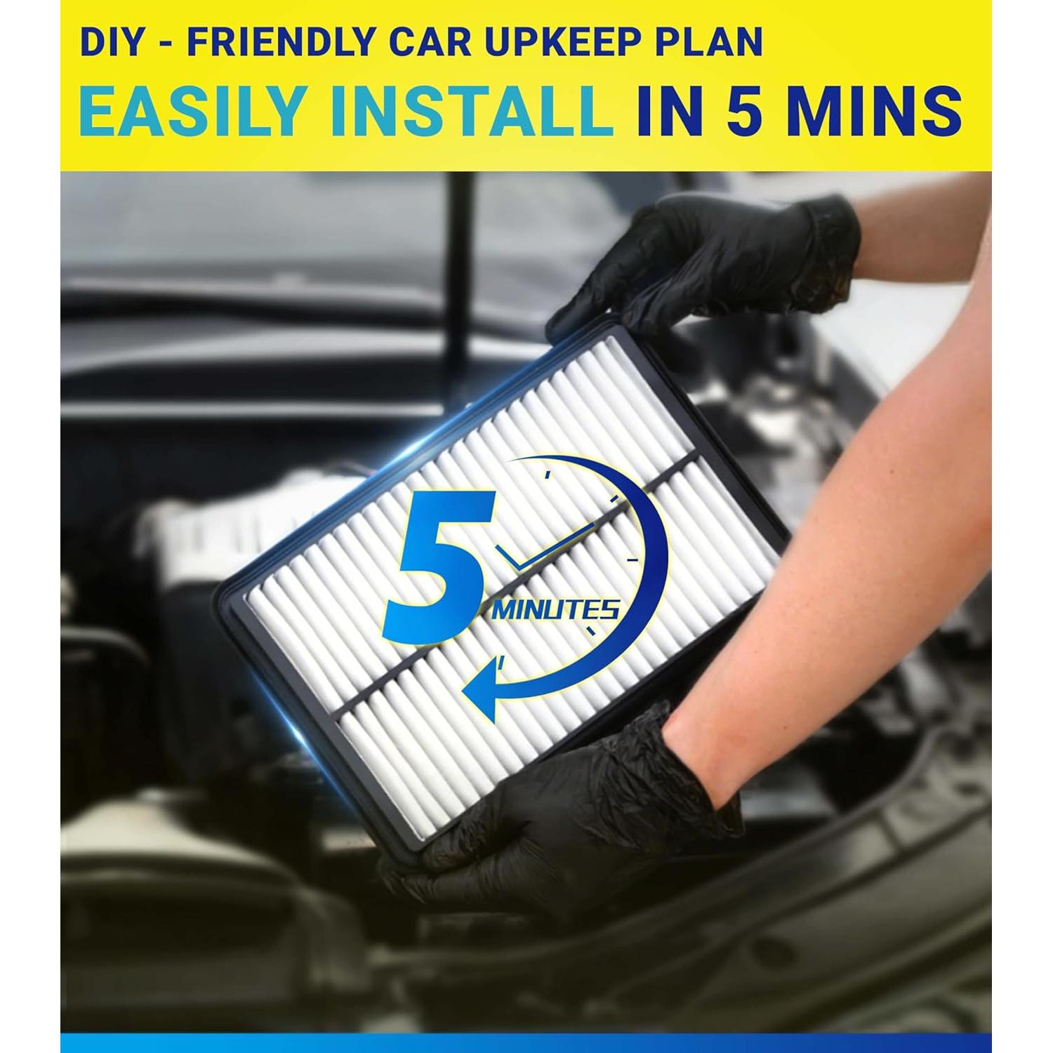 Kit de Filtros de Aire de Cabina y Motor SERVKITOUR Tundra Sequoia