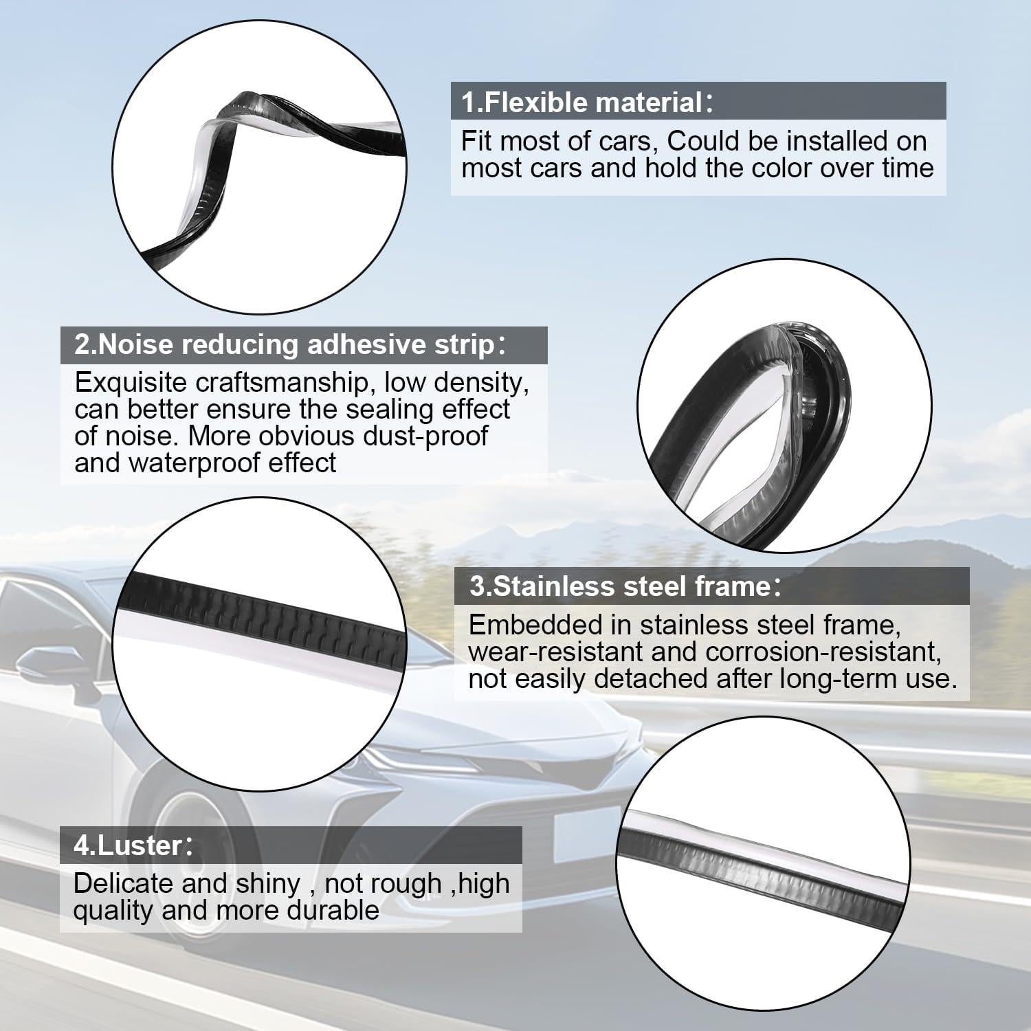 Protector de Bisel de Puerta SINGARO 10M Aislante de Sonido Negro